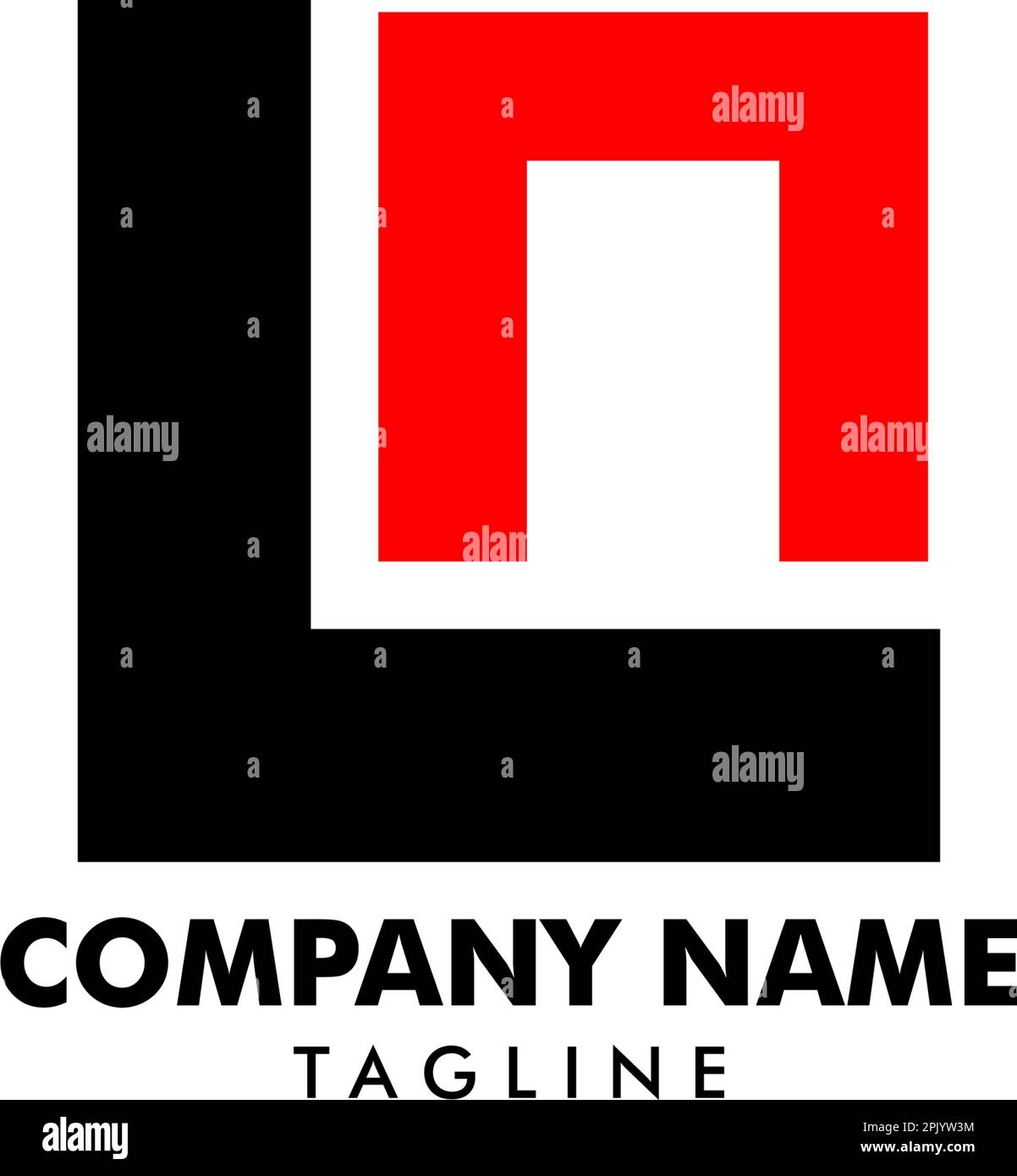 Initial Letter LN Logo Template Design Stock Vector