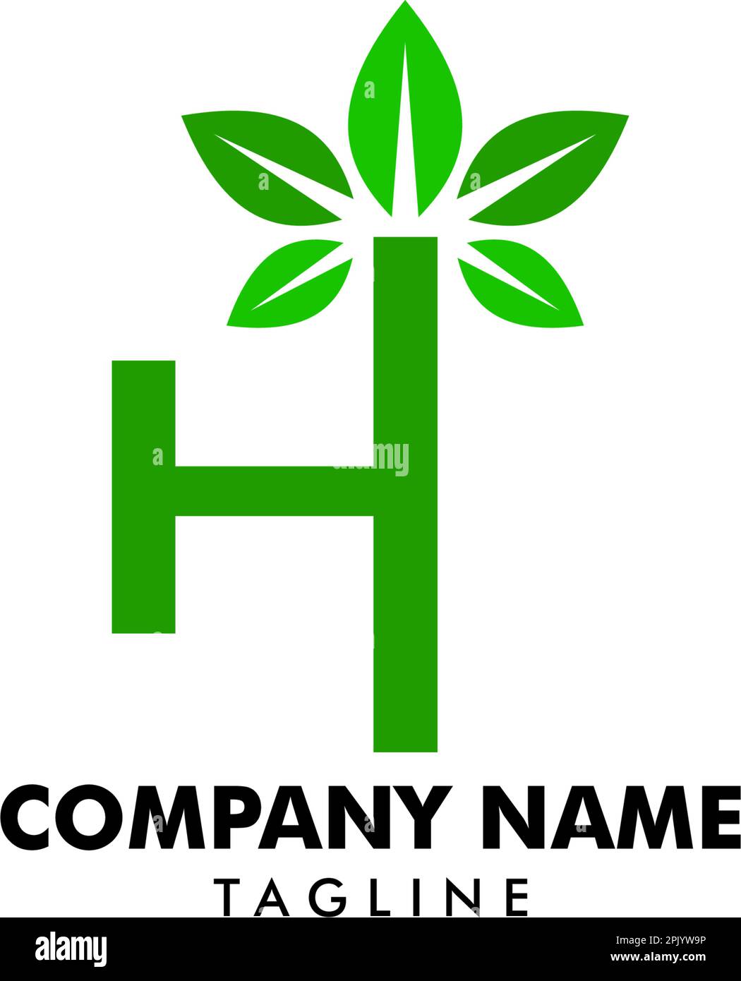 Initial Letter H With Leaf Logo Stock Vector Image & Art - Alamy