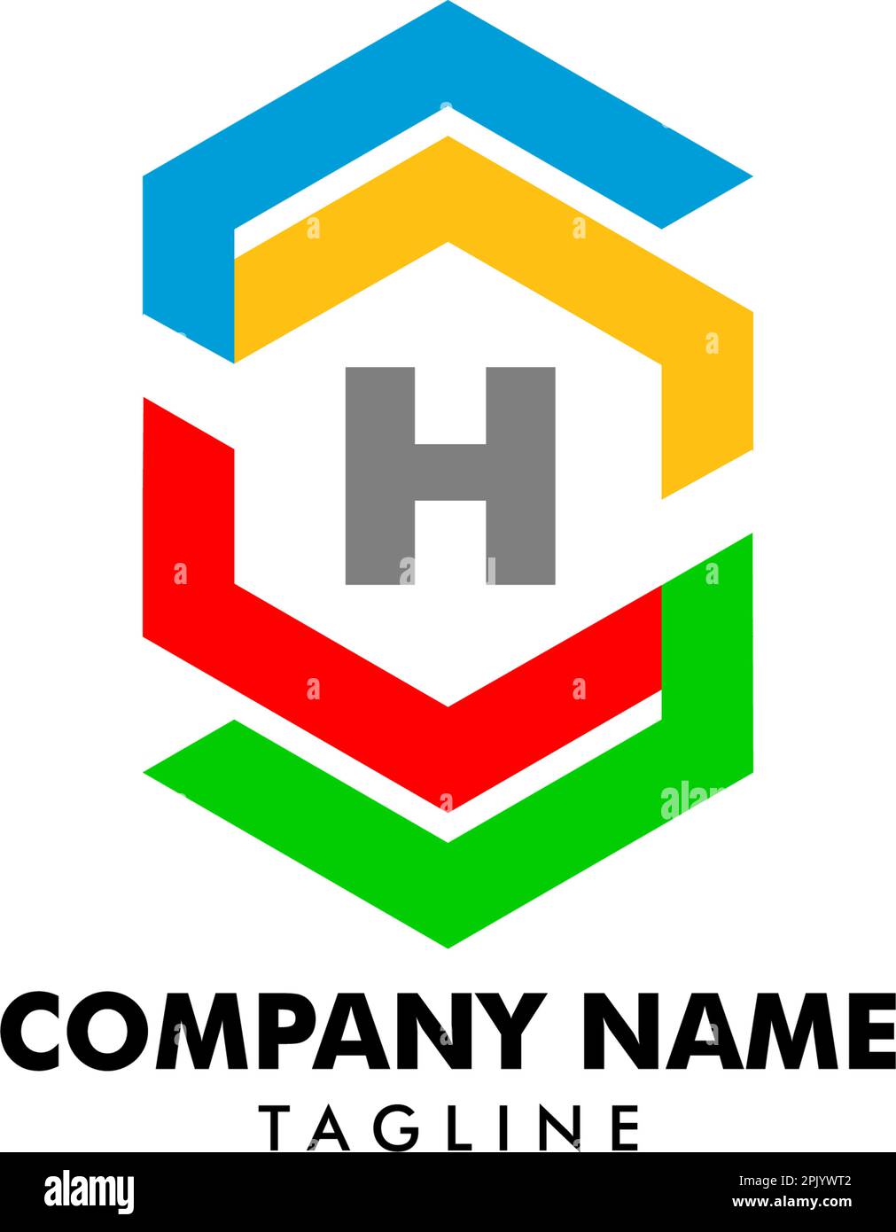 Initial Letter H Hexagon Logo Template Design Stock Vector Image & Art ...