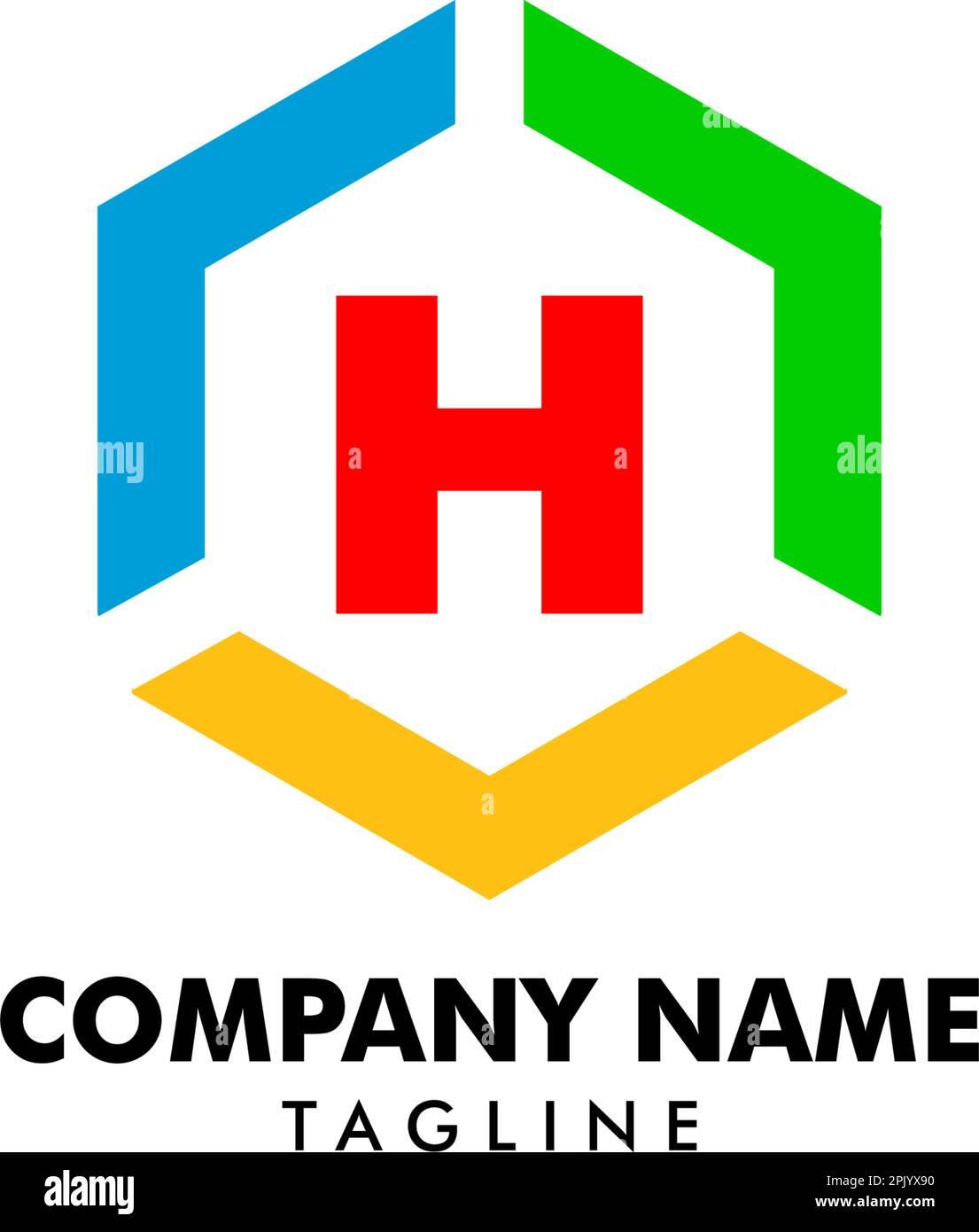 Initial Letter H Hexagon Logo Template Design Stock Vector Image & Art ...