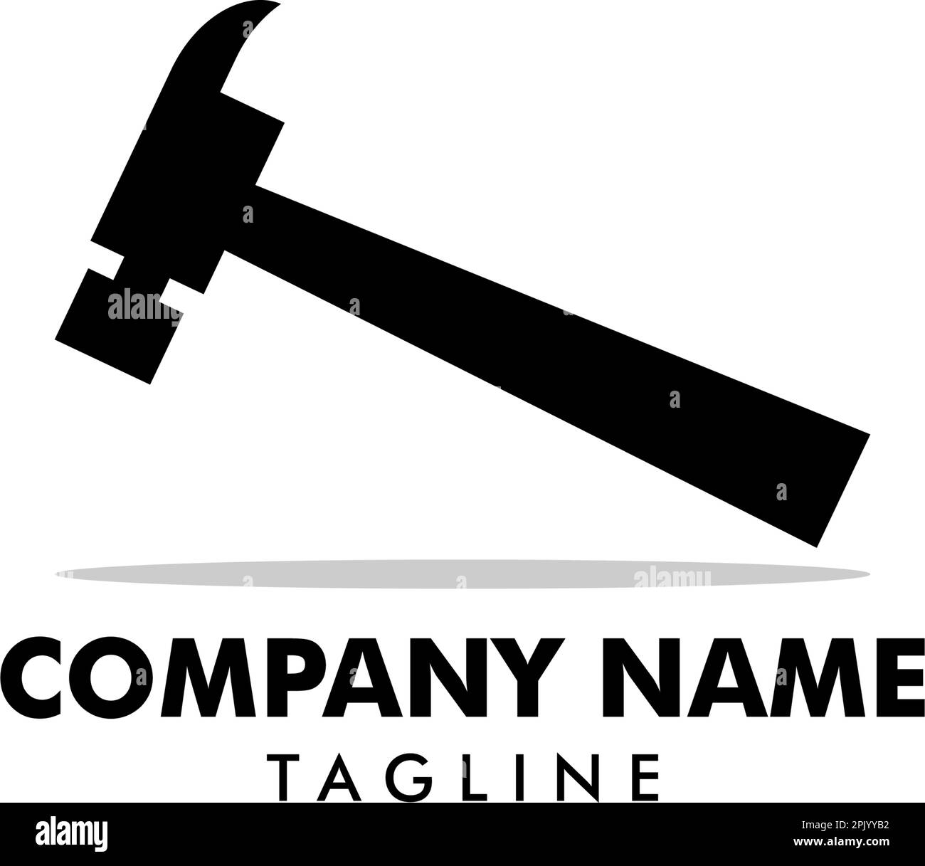 Hammer logo for construction, maintenance, property, home repairing business company Stock