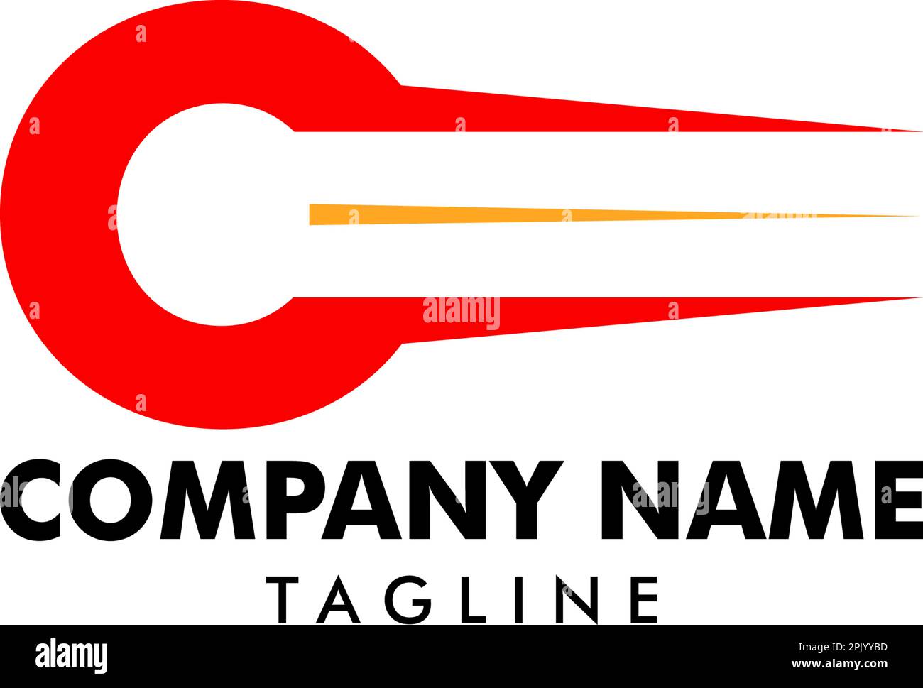 Initial Letter C Fast Logo Concept Stock Vector