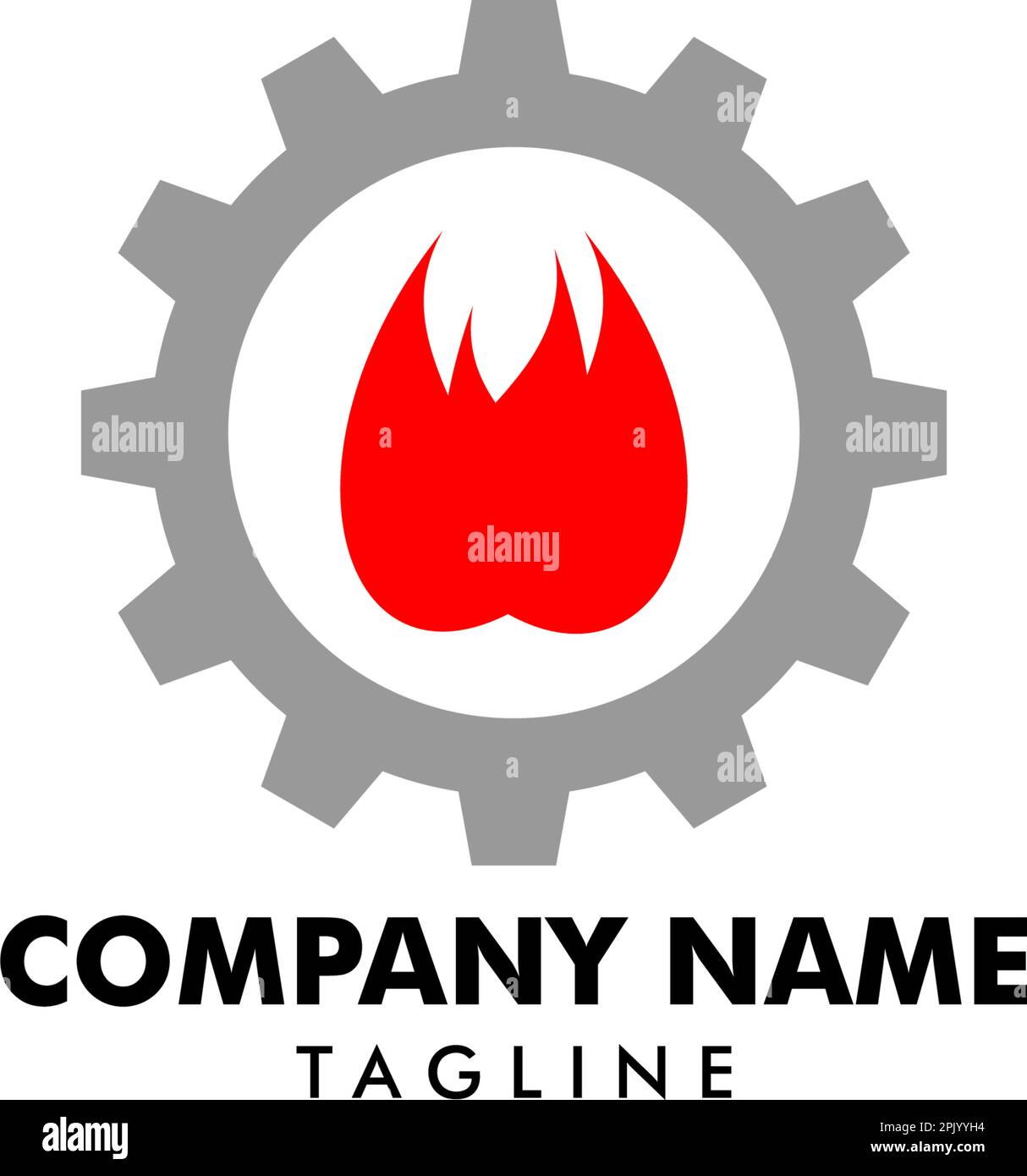 Fire Gear Icon Logo Design Element Stock Vector