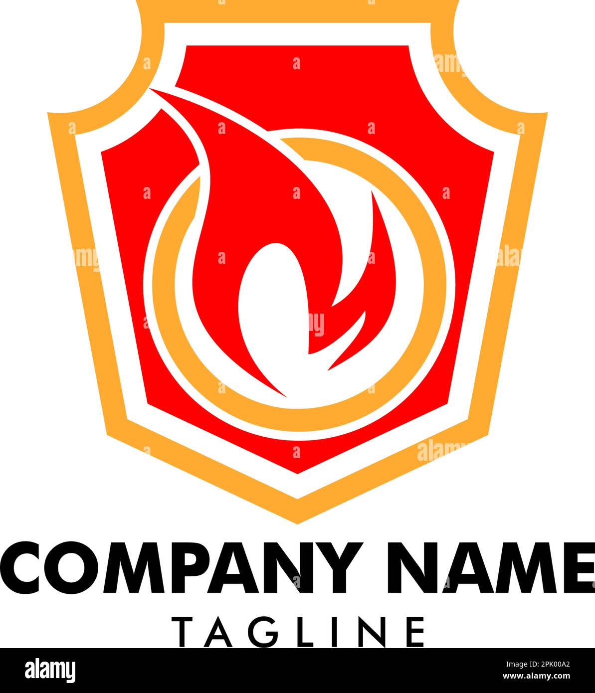 Fire Shield Logo Template Design Stock Vector Image & Art Alamy