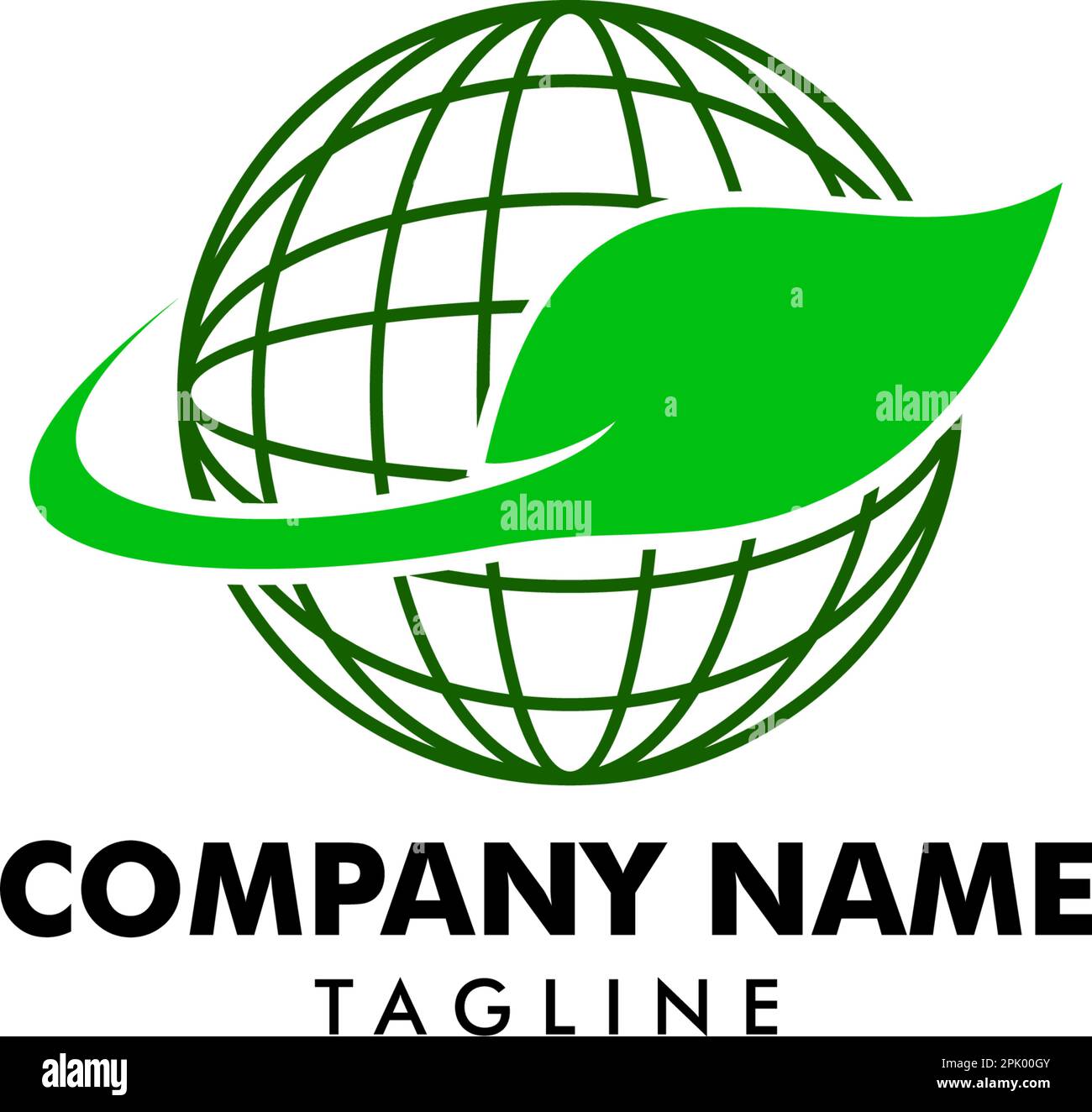 Globe leaf logo Stock Vector