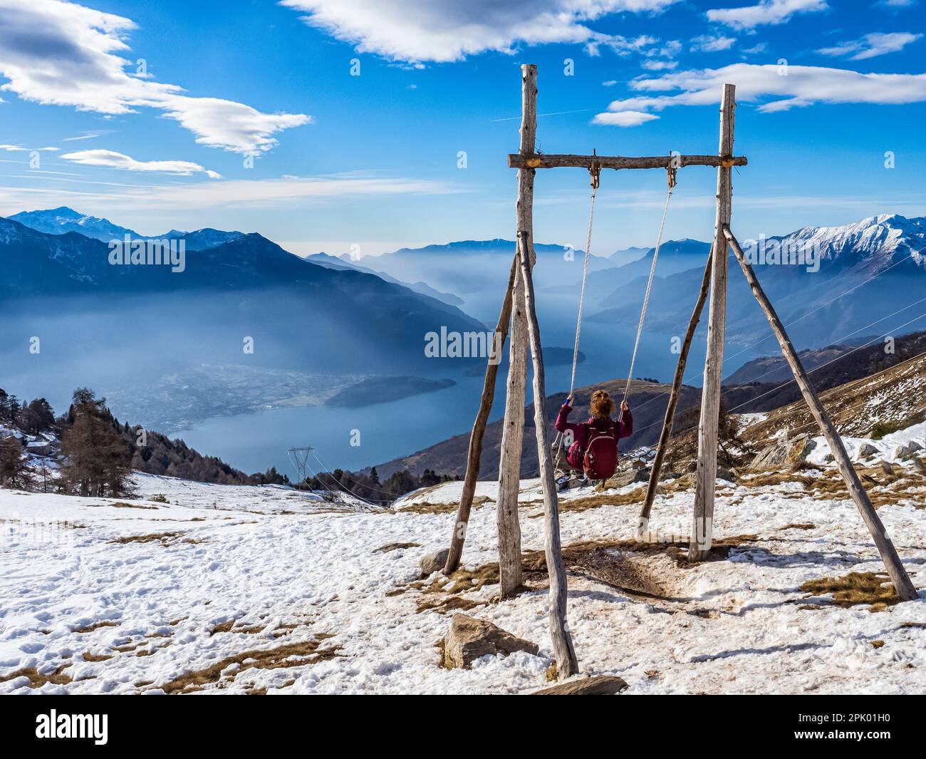 Landscape of Lake Como from Berlinghera mountain Stock Photo