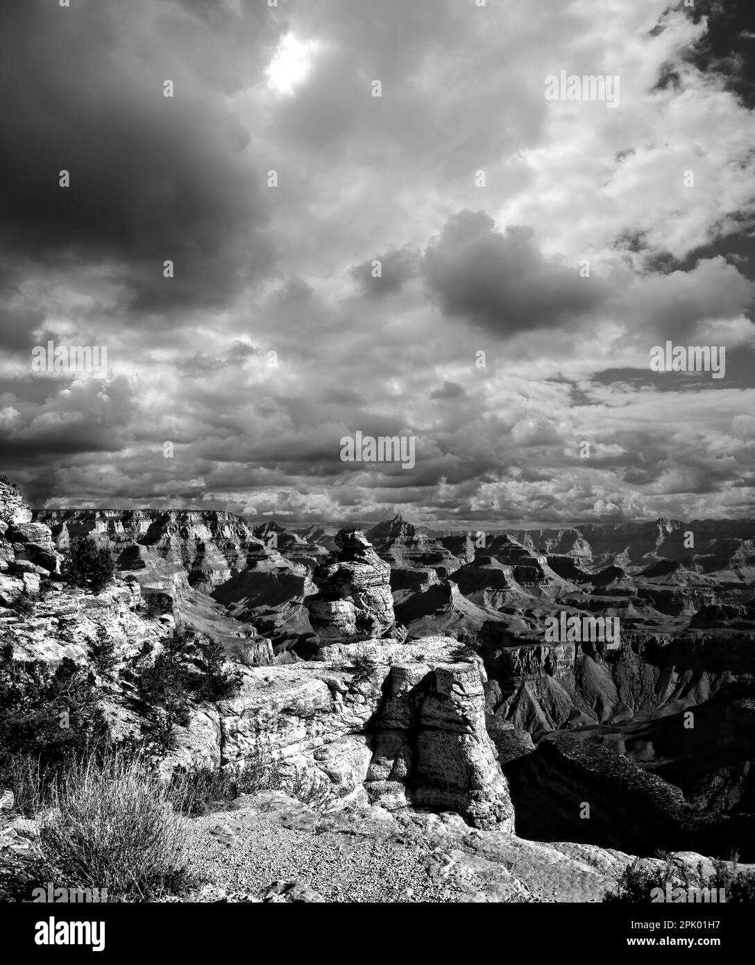 Black and White late afternoon in the Grand Canyon Arizona Stock Photo ...