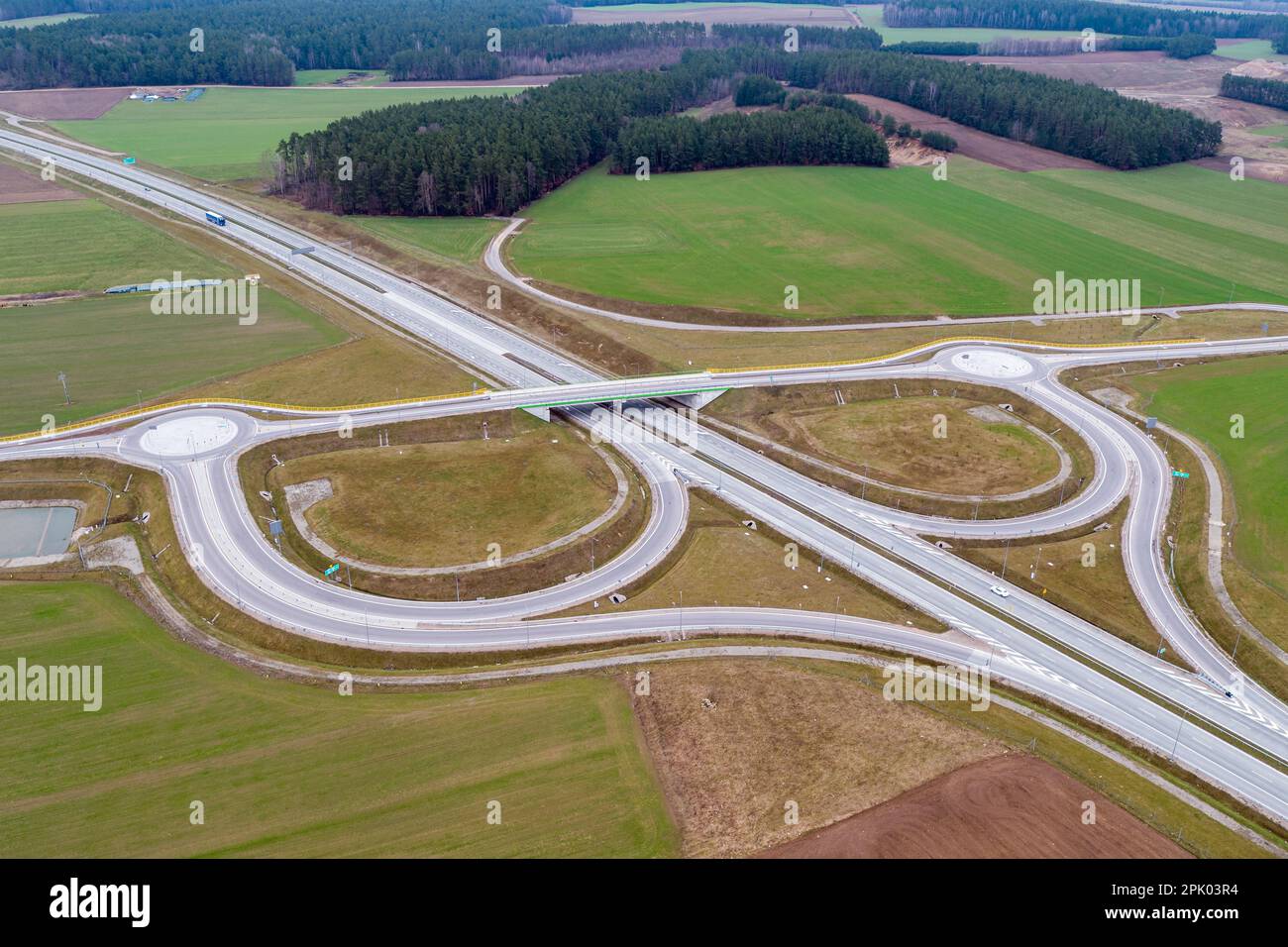 Express road junction aerial image Stock Photo Alamy