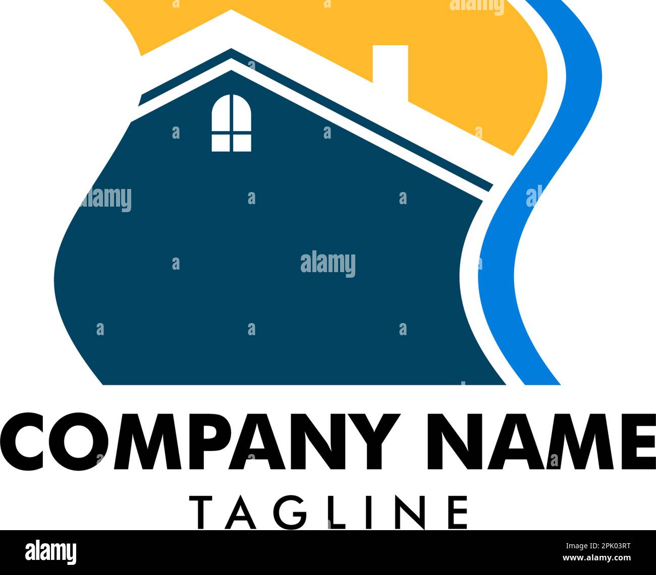 Beach house logo design template Stock Vector