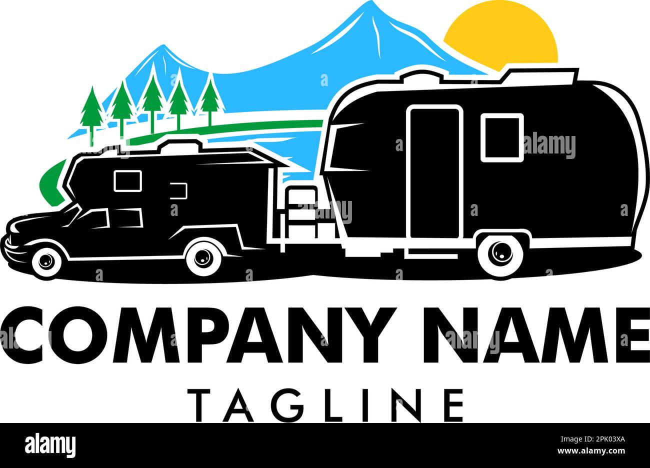 Adventure RV Camper Car Logo Designs Template Stock Vector Image & Art ...