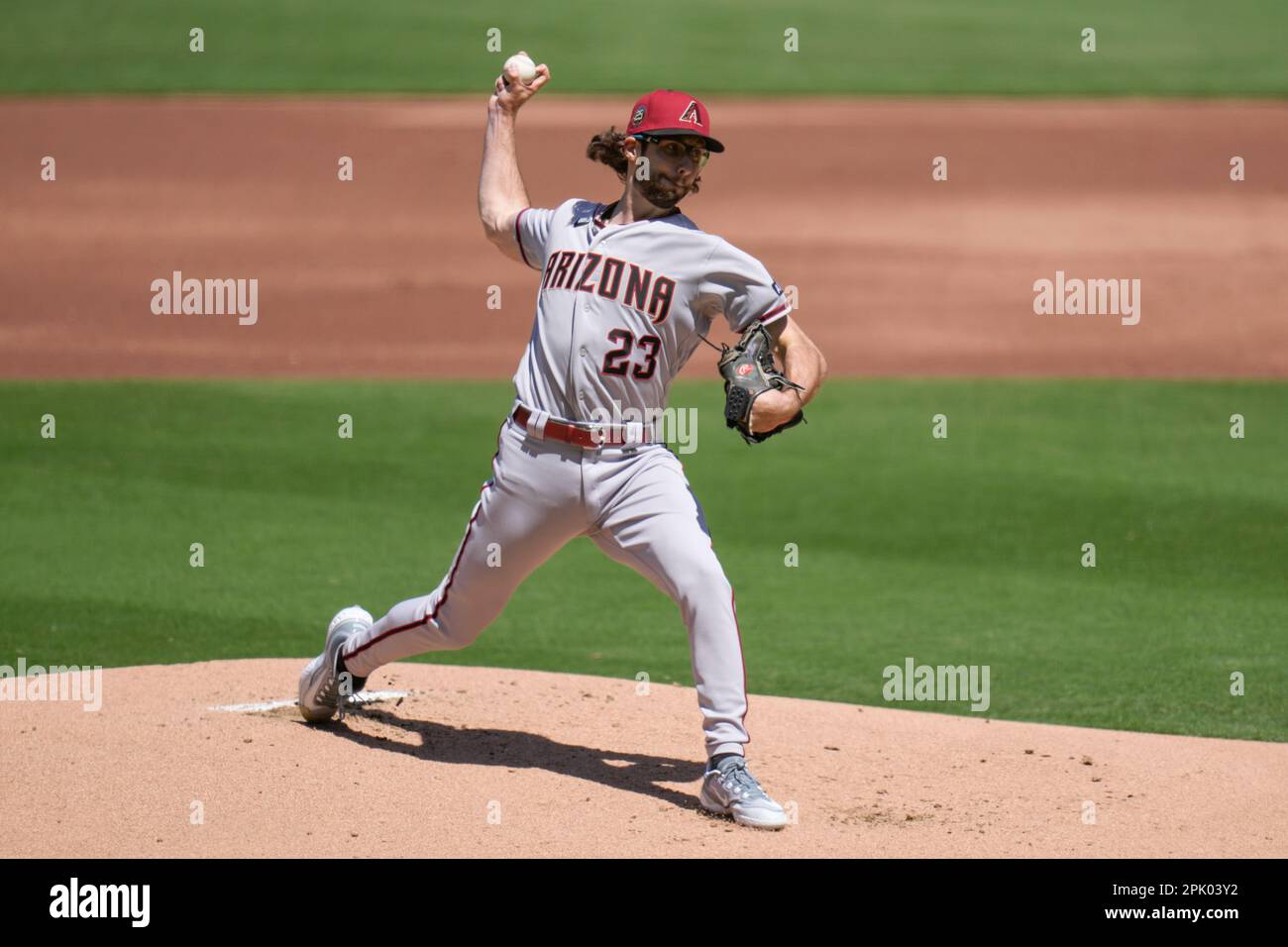Arizona Diamondbacks starting pitcher Zac Gallen works against a San
