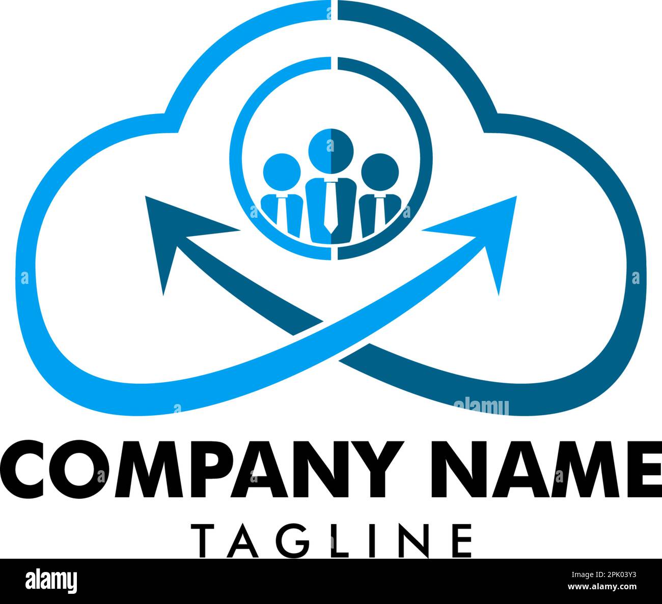Cloud Job Logo Icon Design Stock Vector