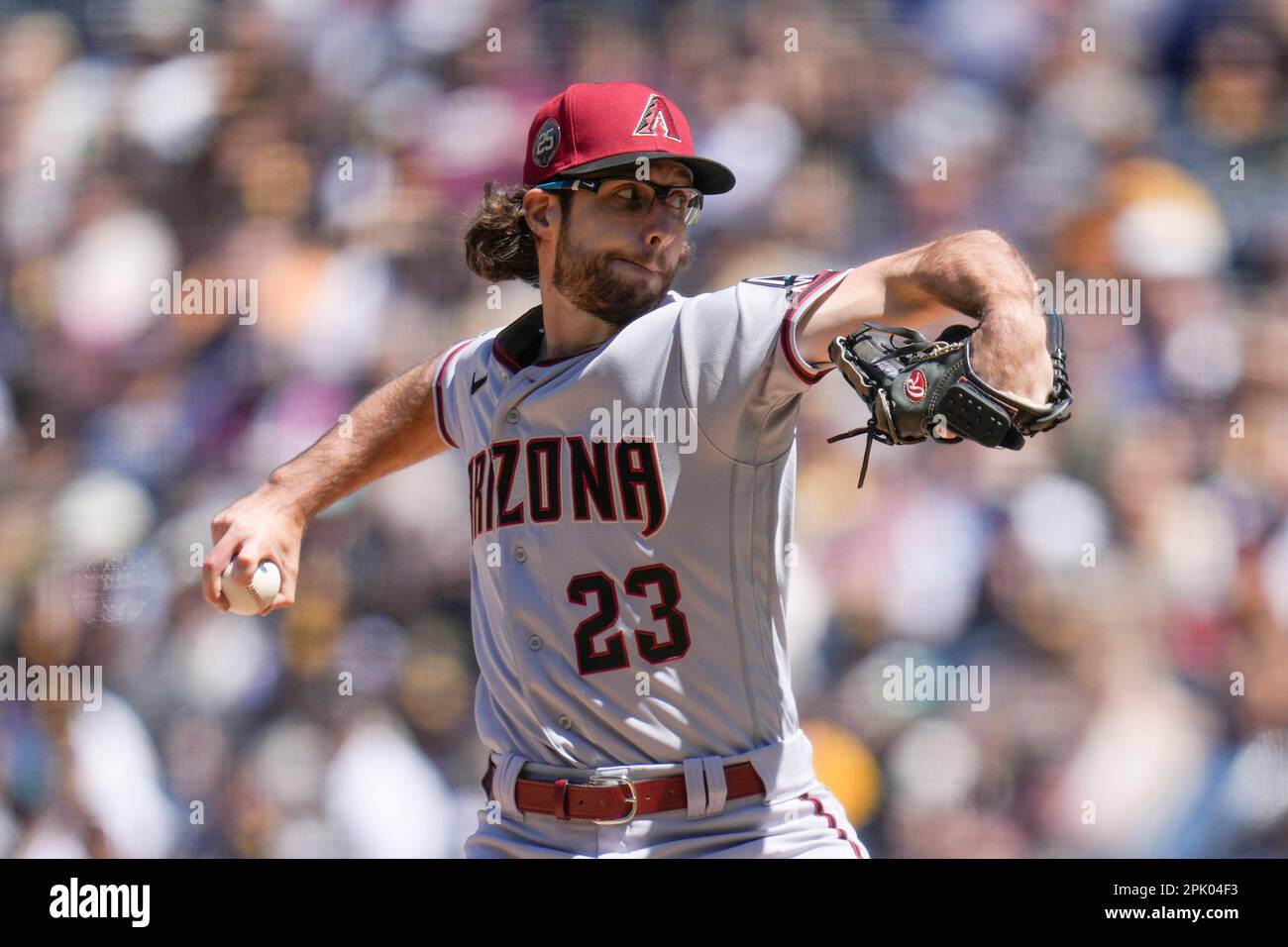 Arizona Diamondbacks starting pitcher Zac Gallen works against a San