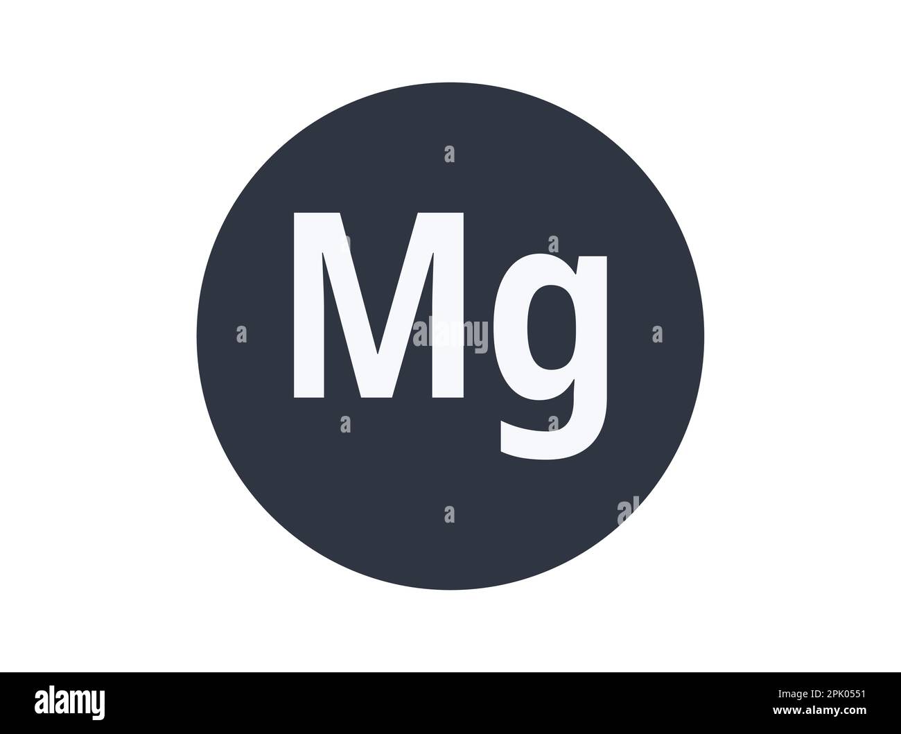 Magnesium chemical element in a circle. Vector Illustration Stock