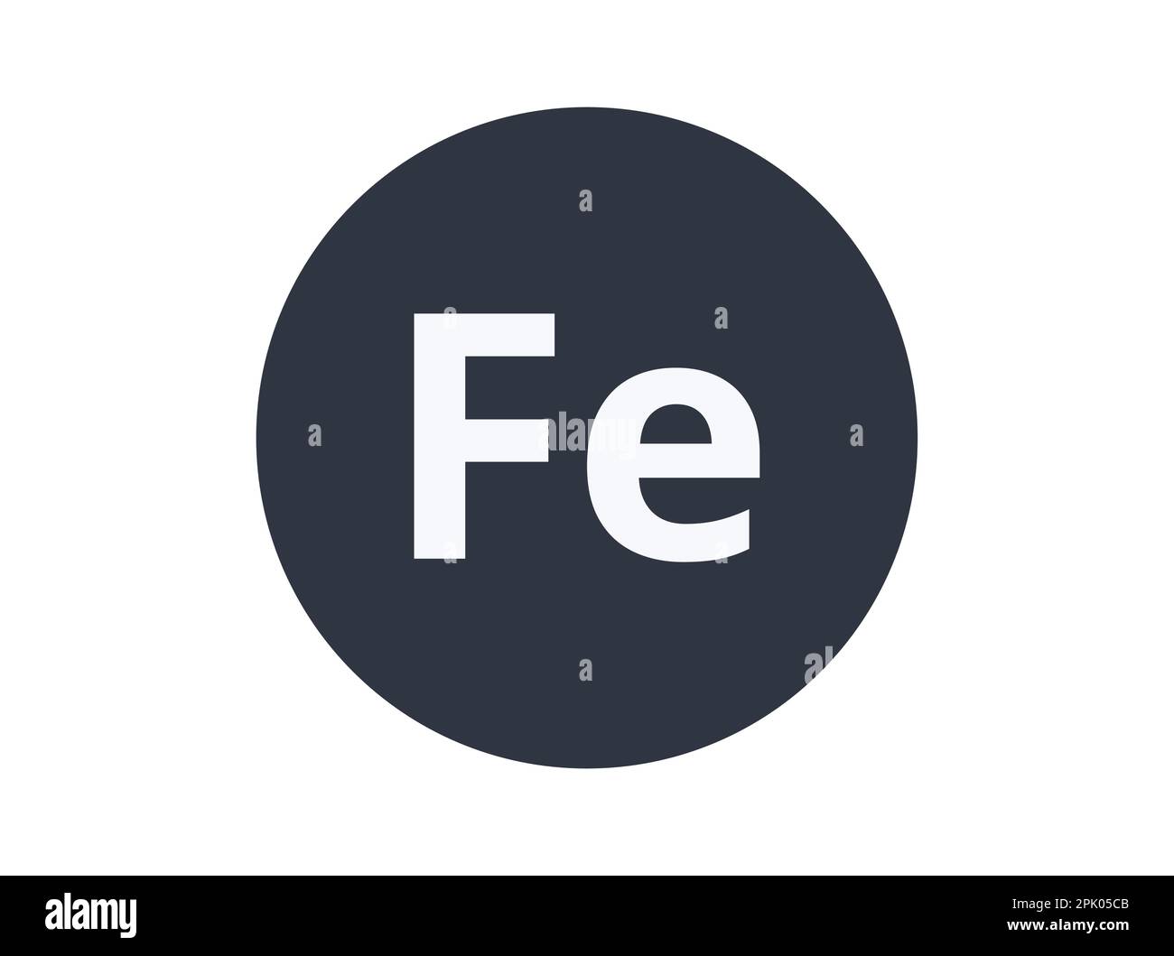 Monochromatic fe element in a circle for science designs stock vector