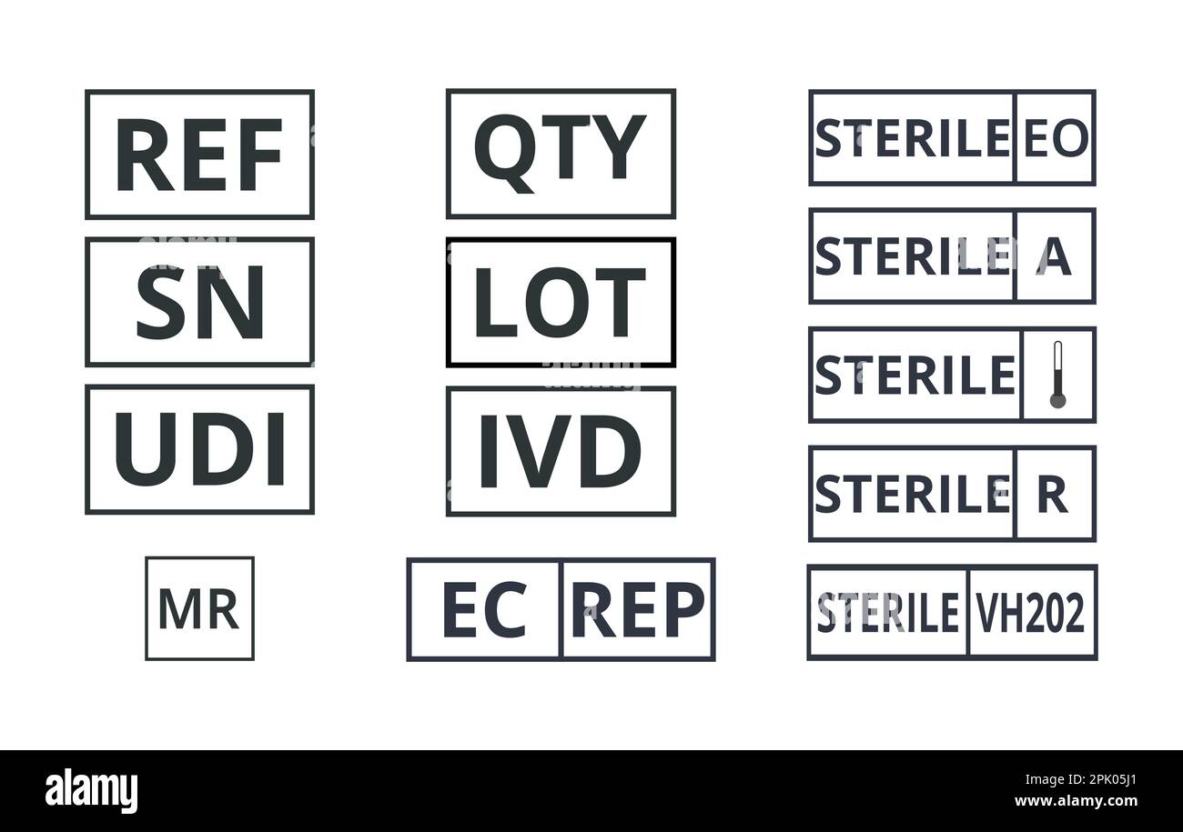 Set of medical symbols. Graphical Symbols for Medical devices Stock
