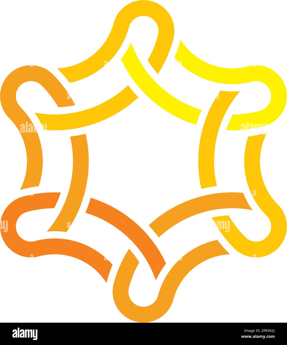 chain link yellow star logo vector icon design Stock Vector