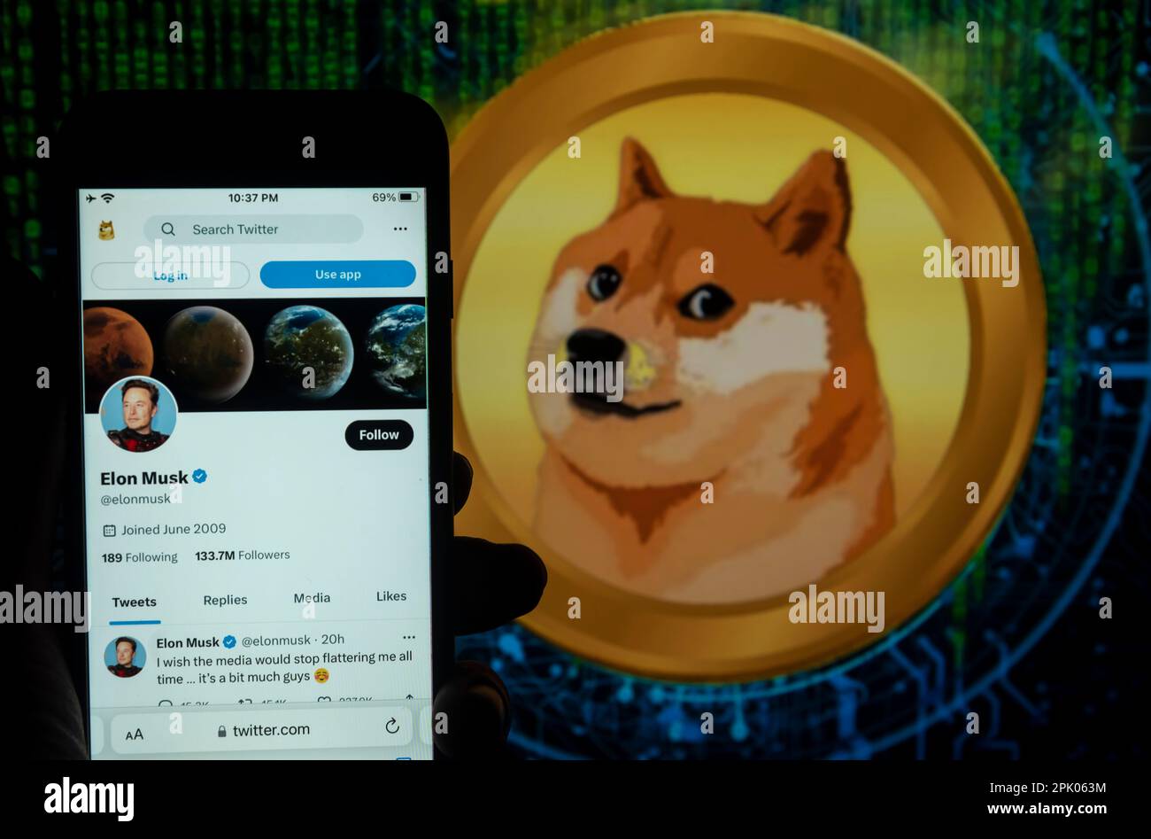 Dogecoin elon musk hi-res stock photography and images - Alamy