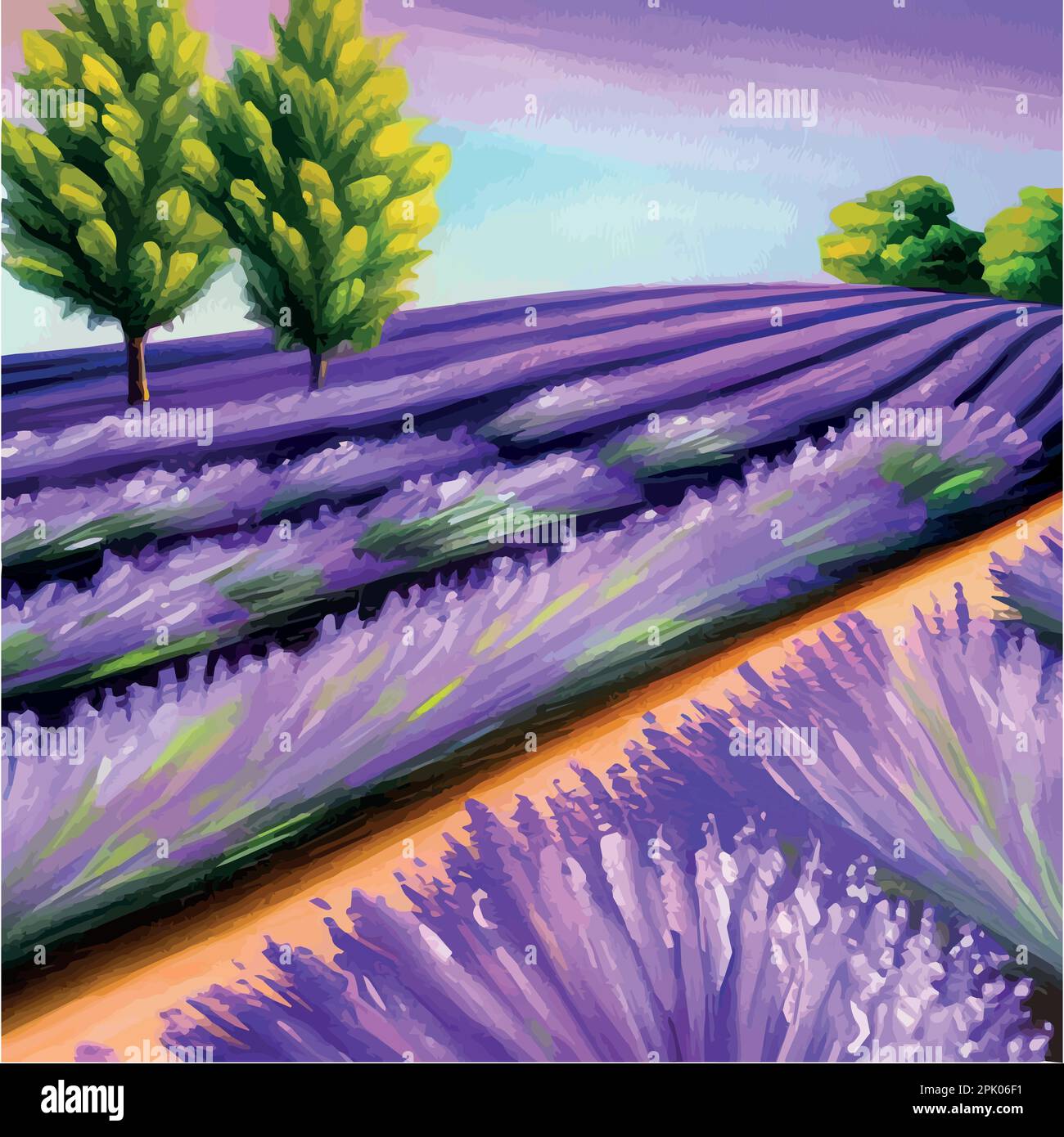 Lavender fields background Stock Vector Images - Alamy