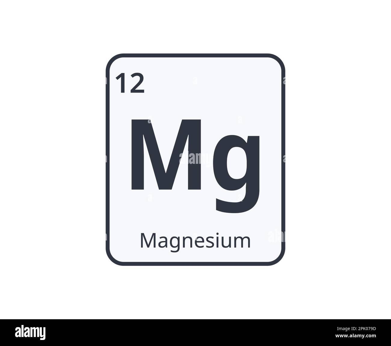 Monochromatic Magnesium Chemical Element Icon. Vector Illustration