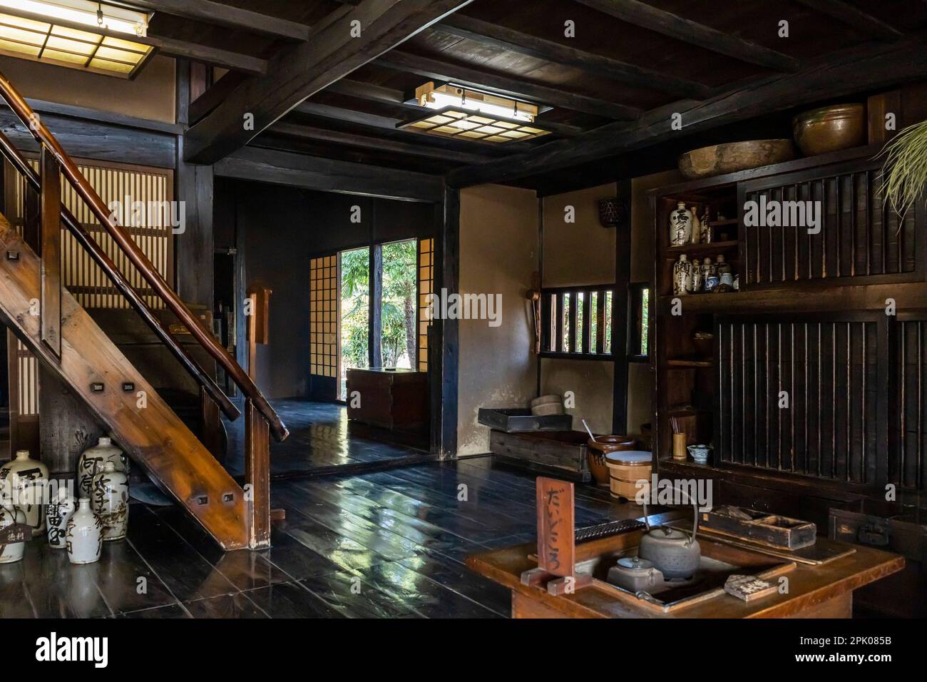 Interior of old folk house, Jidayubori park, Old farm house garden, Kitami, Setagaya Ku, Tokyo, Japan, East Asia, Asia Stock Photo