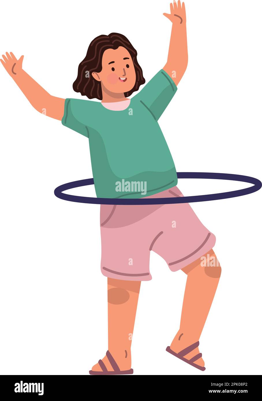little girl practicing hula hoops Stock Vector Image & Art Alamy
