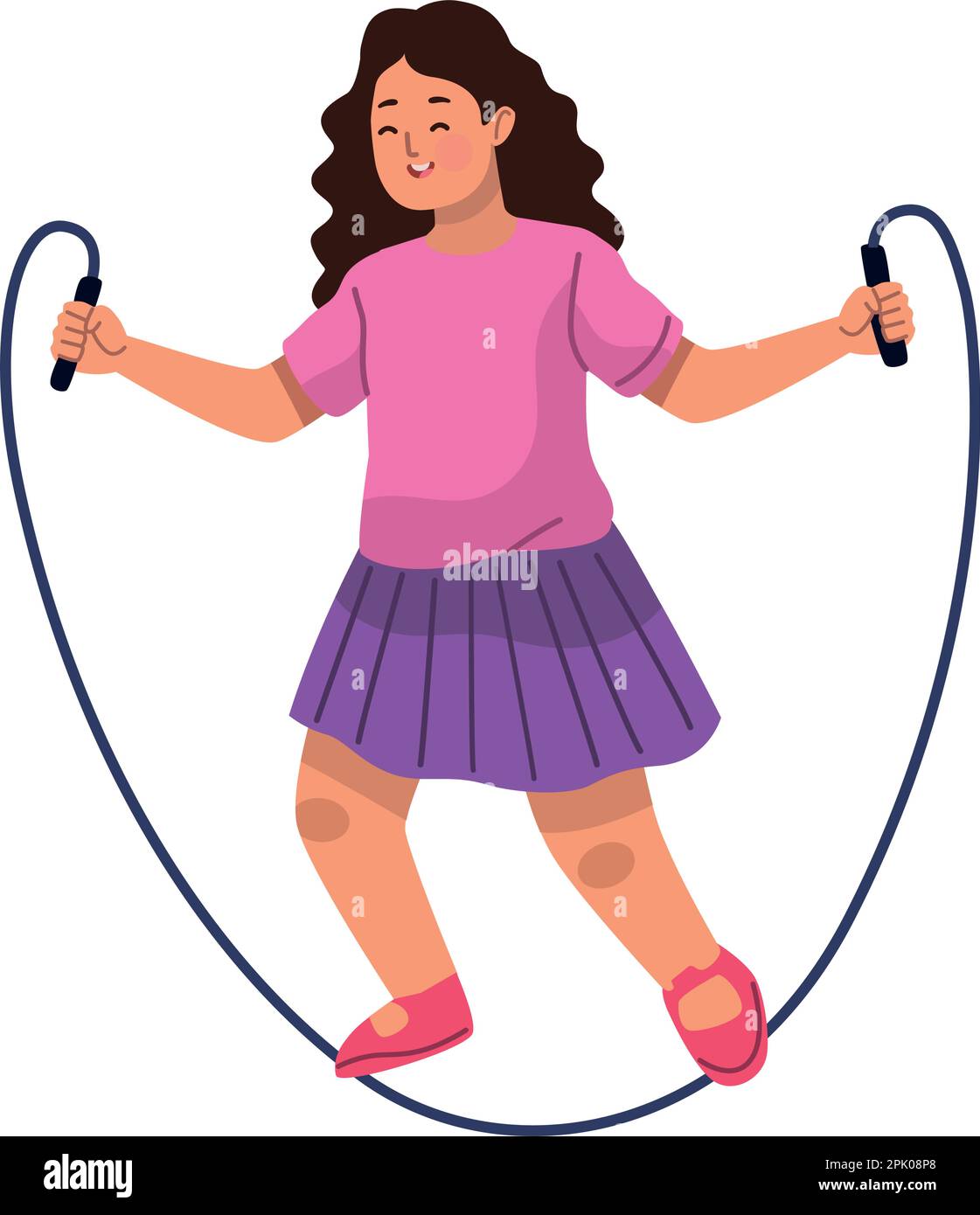 little girl jumping rope Stock Vector Image & Art - Alamy