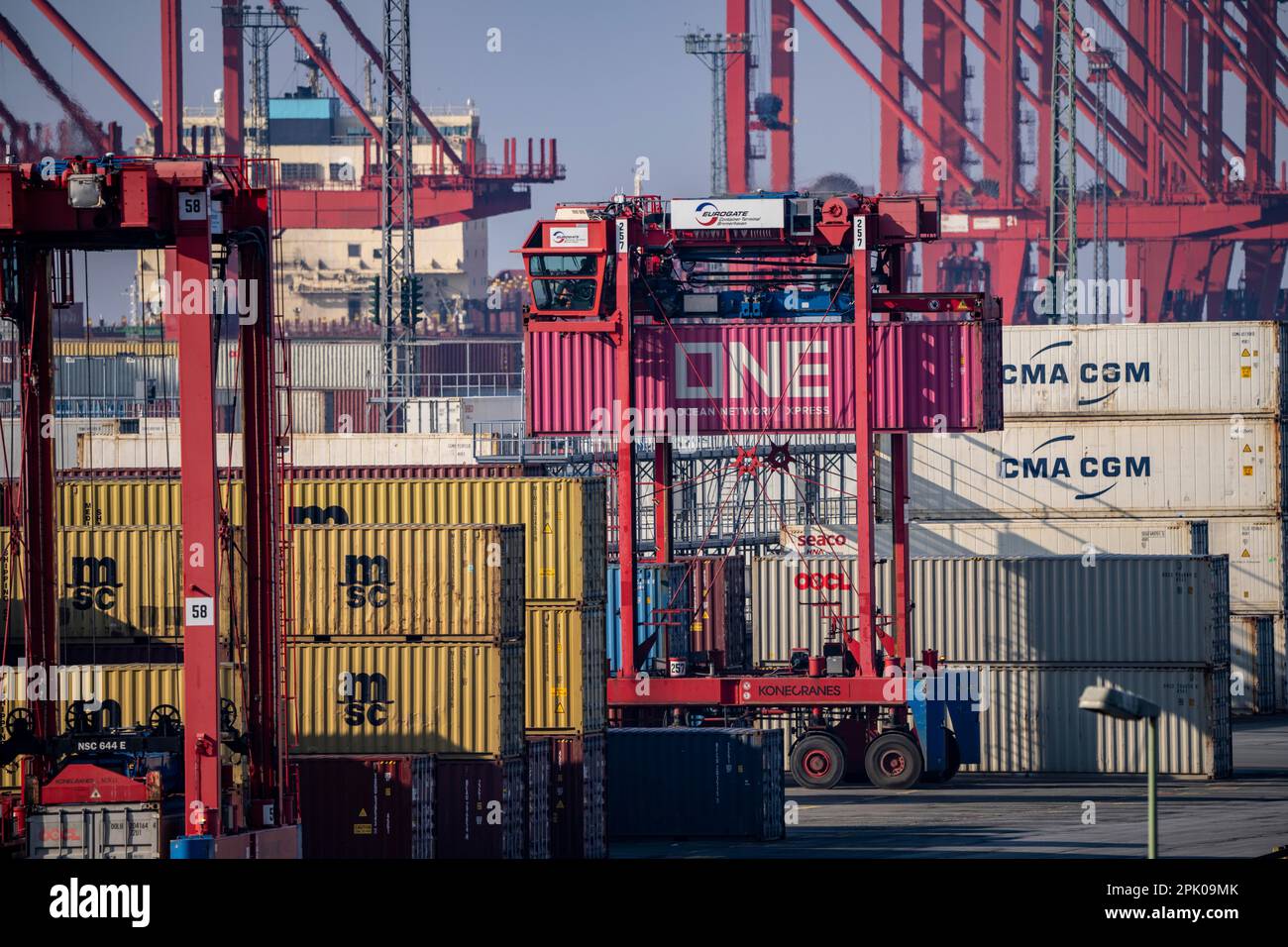 Container terminal in the seaport of Bremerhaven, Eurogate Container ...