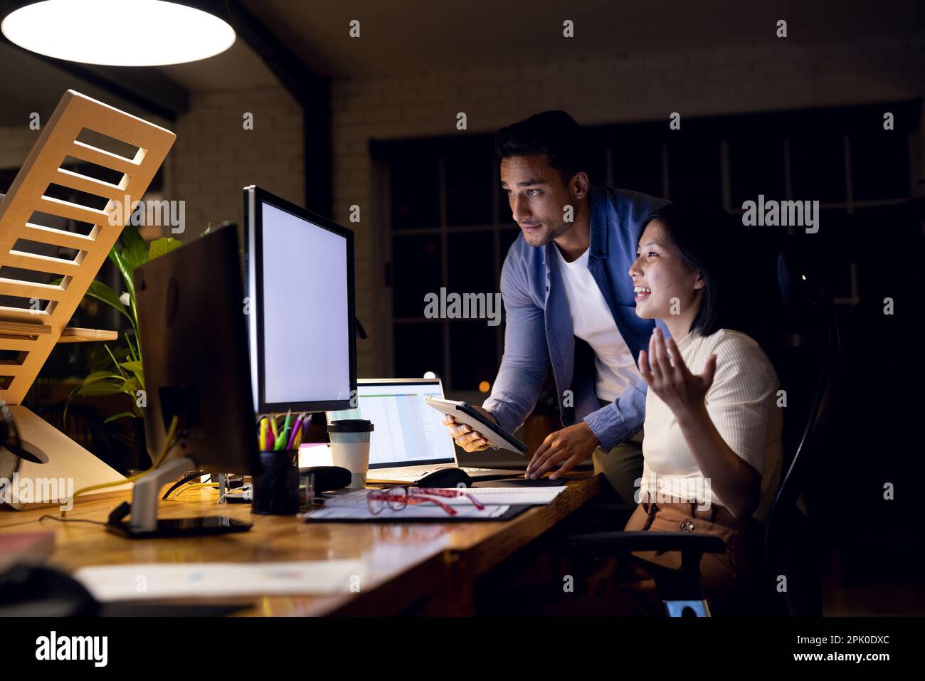 Happy Business People Computer