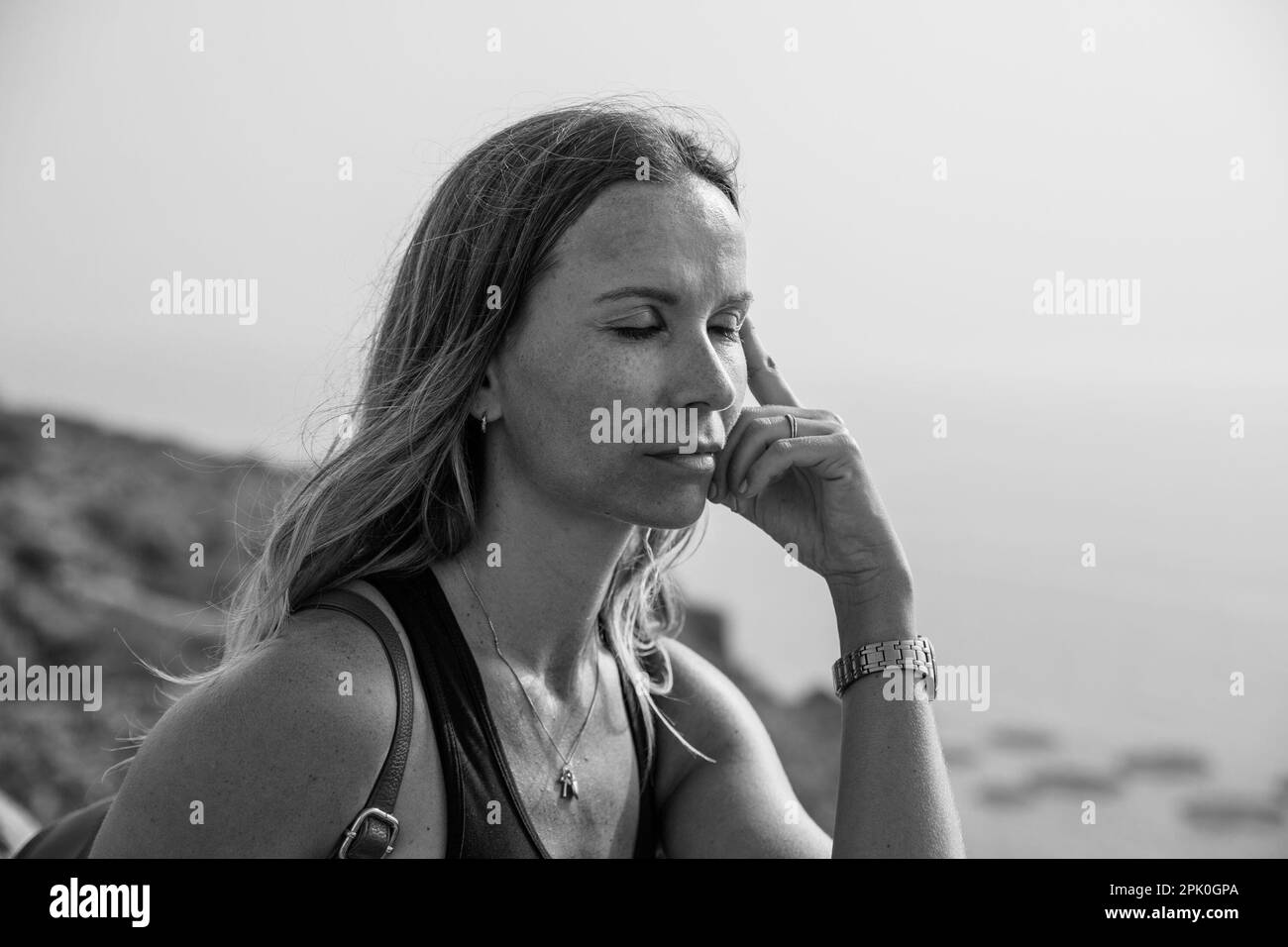 Tranquil outdoor hiking Black and White Stock Photos & Images - Alamy