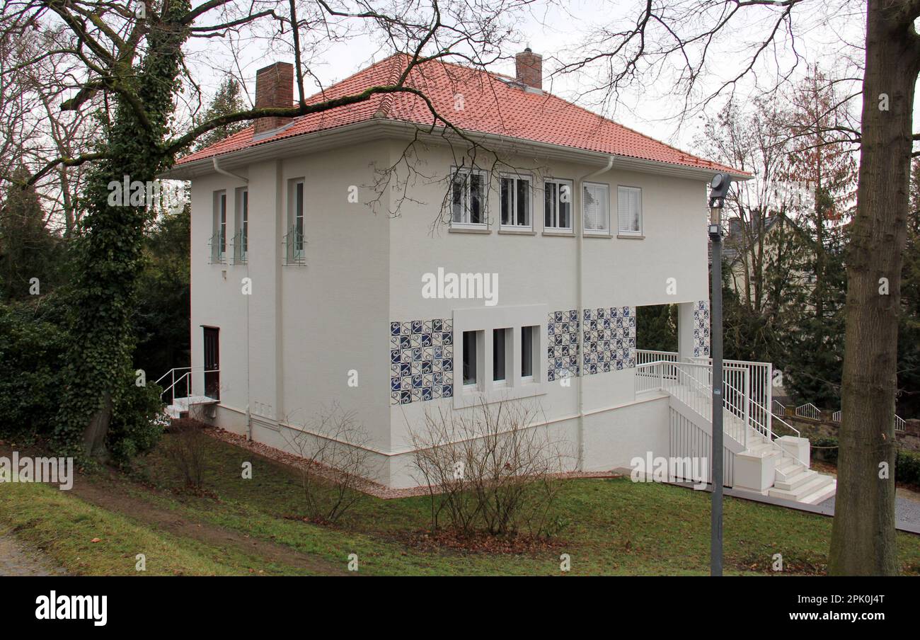 Olbrich House, Jugendstil residence, completed in 1901, at Mathildenhoehe, part of the Artists' Colony complex, Darmstadt, Germany Stock Photo