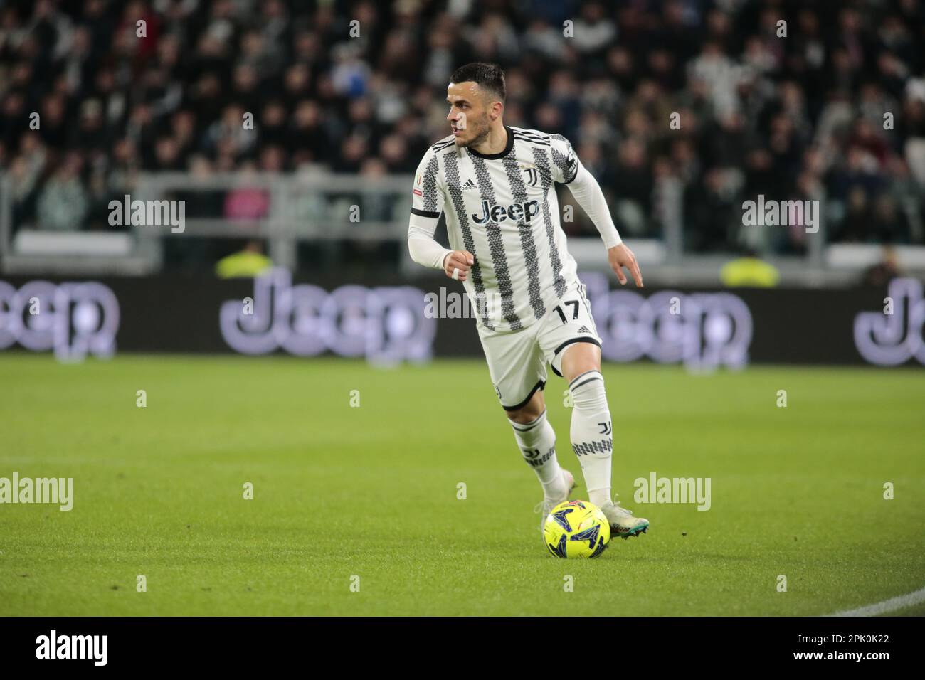 Filip Kostic of Juventus during the Coppa Italia, semifinal first leg ...