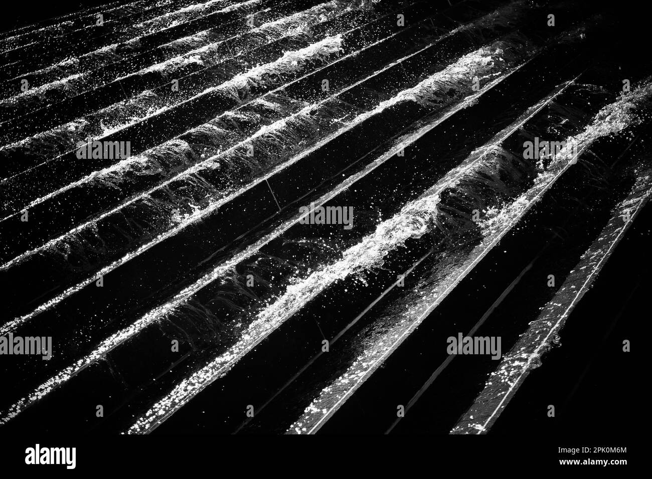 Black and white water feature, Brisbane Australia. Stock Photo