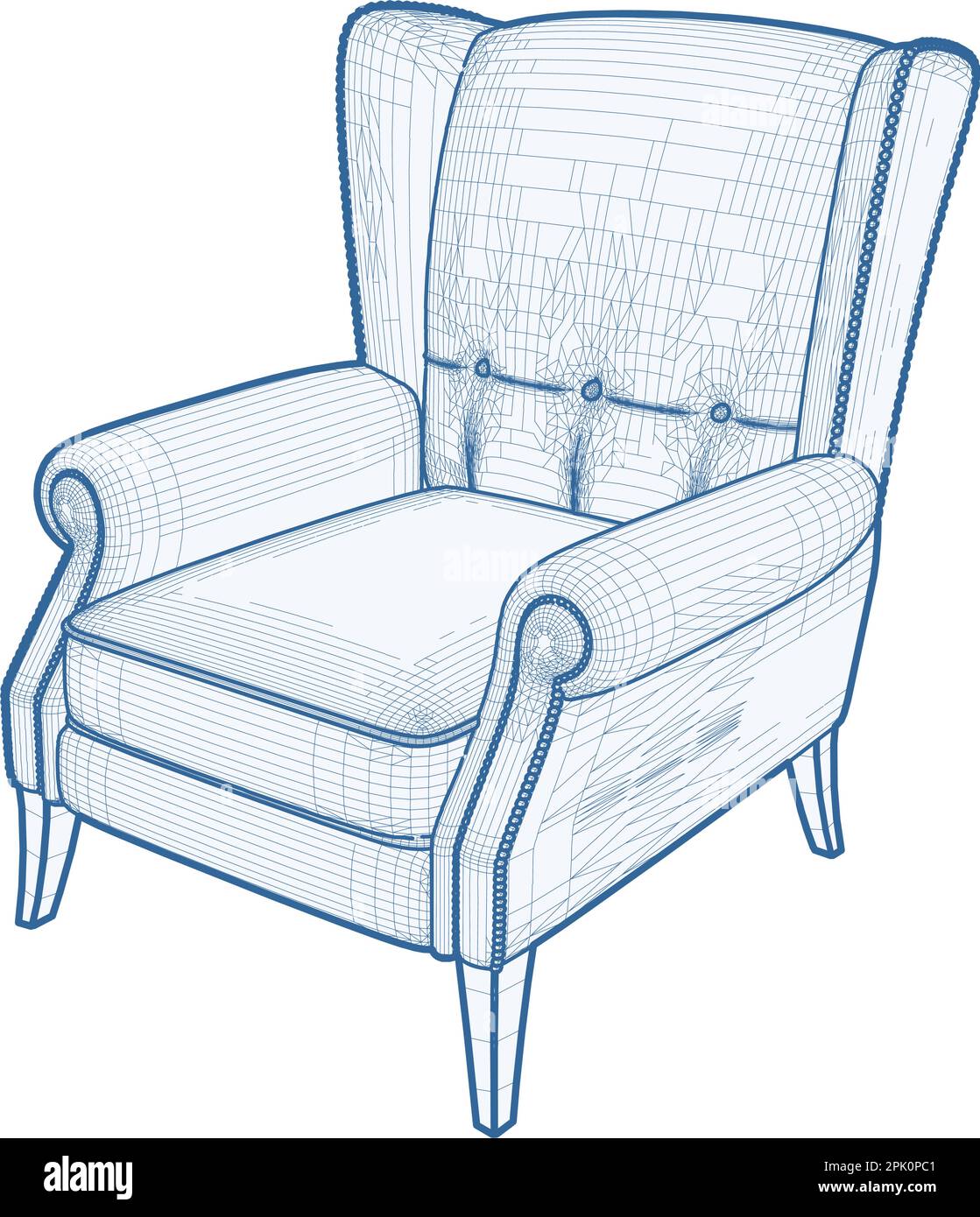 Antique Armchair Vector. Illustration Isolated On White Background. A