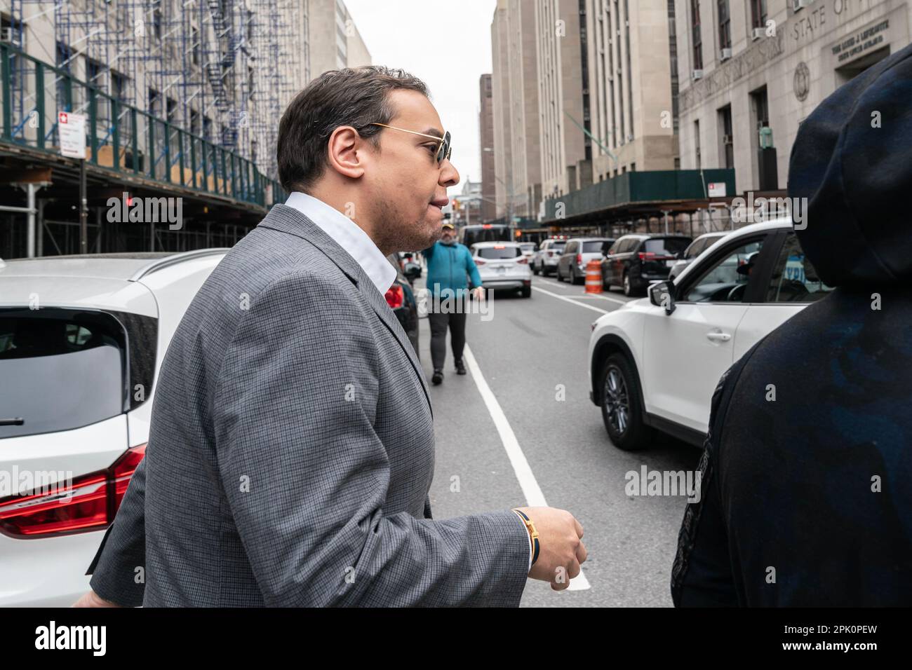 Congressman George Santos attends pro Trump supporters rally at New Congressman George Santos attends pro Trump supporters rally at New