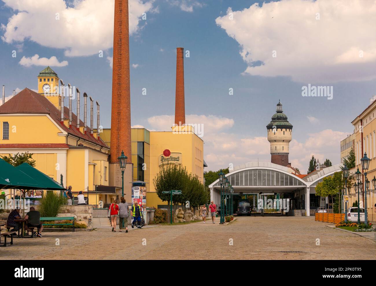 PILSEN, CZECH REPUBLIC, EUROPE Pilsner Urquell Brewery. Traditional fermenting building, left