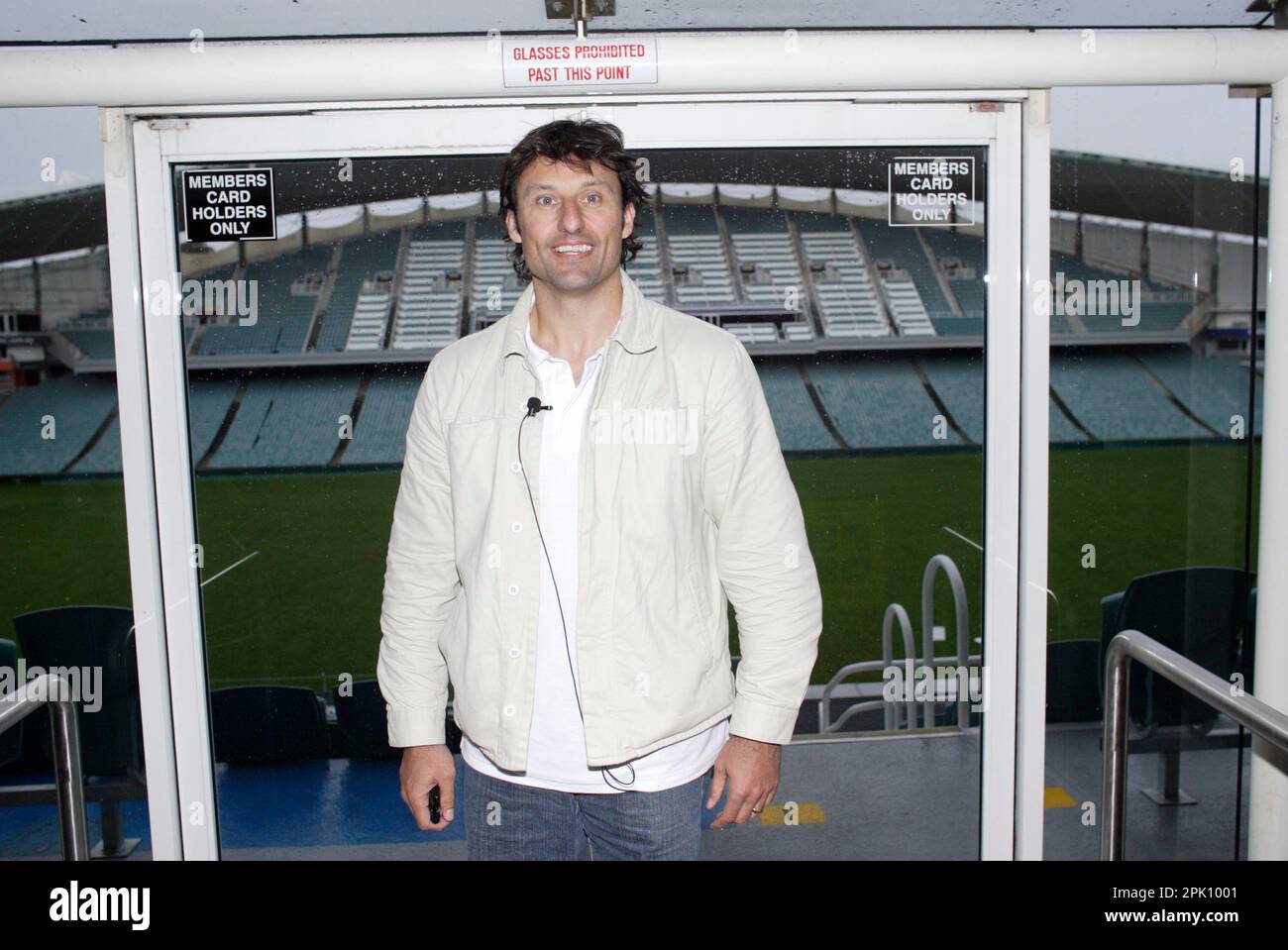 Laurie Daly at the Charity Media Challenge, in which teams from leading media organizations compete in touch football matches to raise funds for leukemia research.   $115,000 was raised on the day, bringing the total funds raised to $350,000 in the three years that the annual event has been held.  The Grand Final game was held between the teams from Fox Sports and News Limited, with Fox Sports winning the game with a full-time score of 3 to 1. Sydney Football Stadium, Sydney, Australia. 19.08.07. Stock Photo