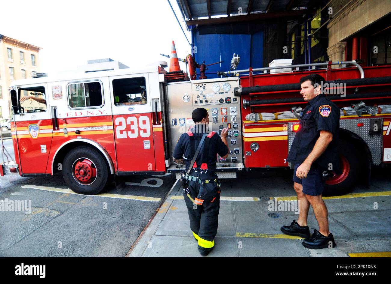 FDNY Engine 239 fire station in Brooklyn New York City, NY, USA. Stock Photo