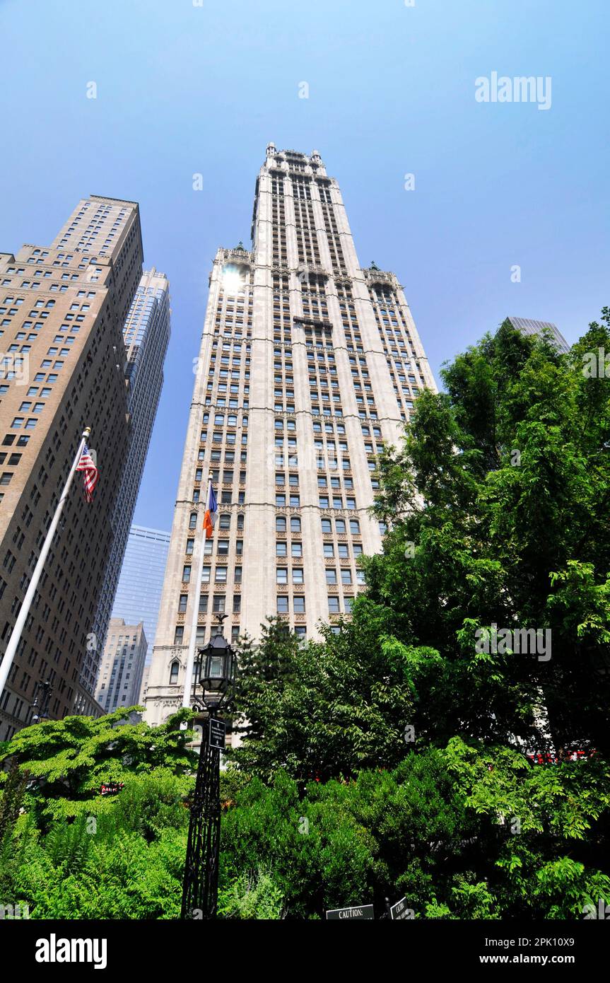 The Woolworth building in Lower Manhattan, New York City, USA. Stock Photo