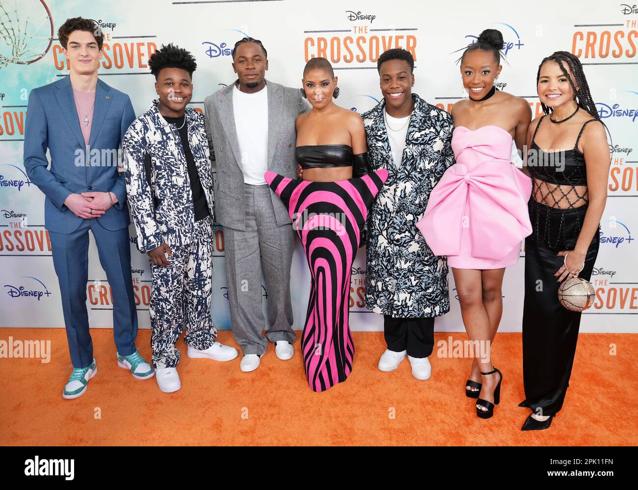 Los Angeles, USA. 04th Apr, 2025. (LR). THE CROSSOVER Cast Trevor