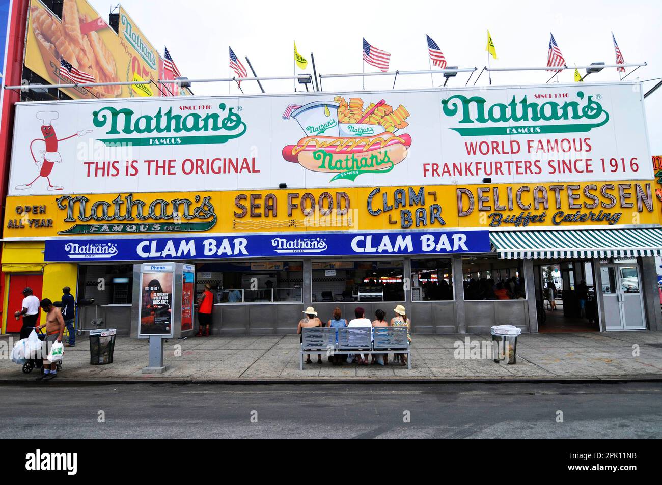 Nathan's Famous Hot Dog restaurant on Coney Island, Brooklyn, New York
