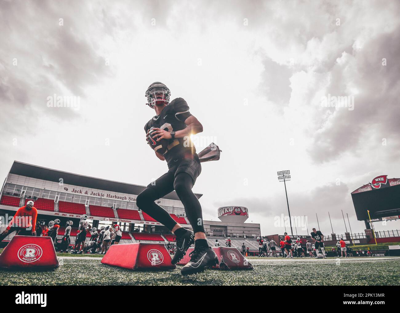 Bowling Green, KY. 04/04/2023, Quarterback Turner Helton (12) of the
