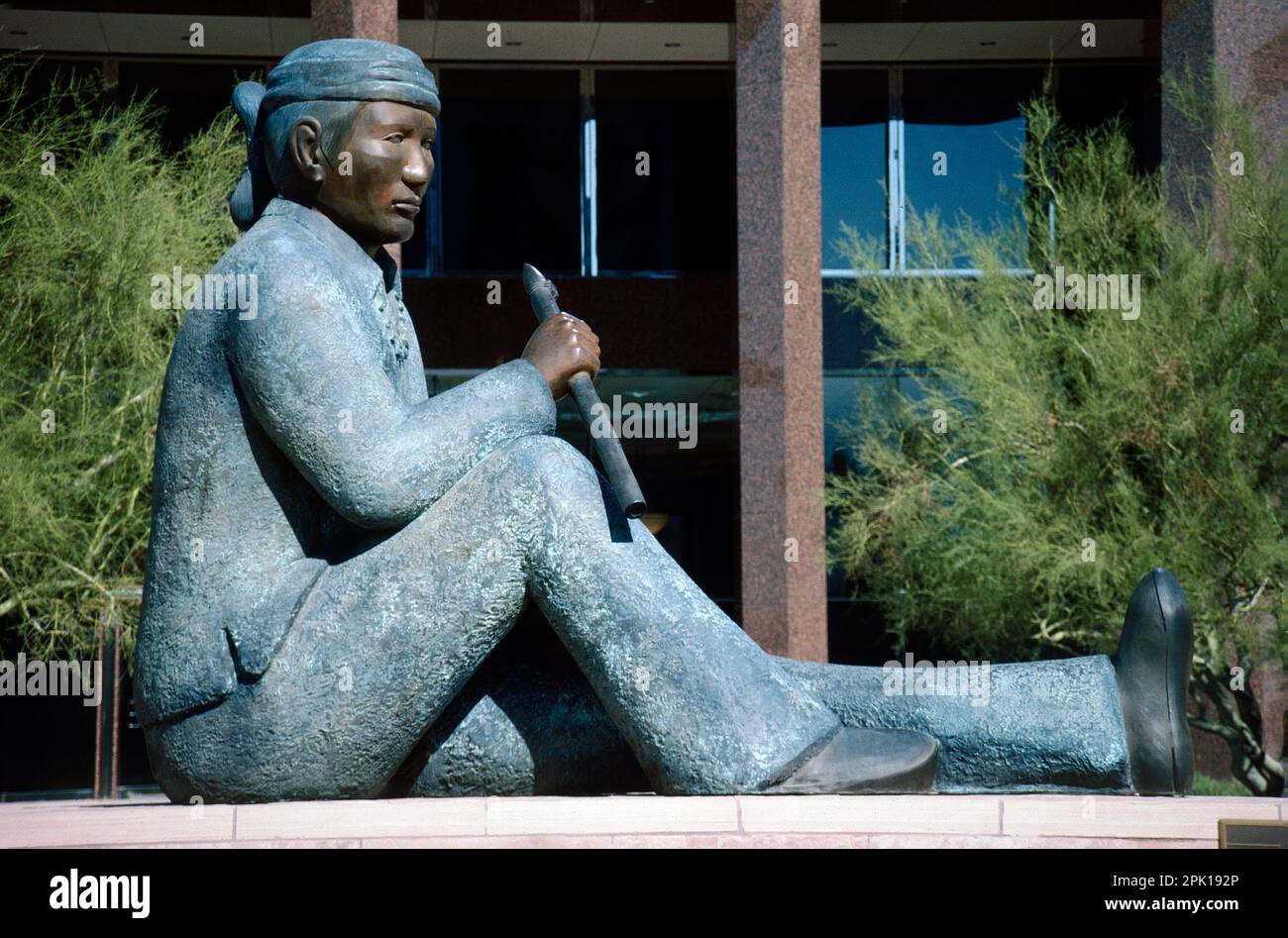 Code Talker Memorial, Phoenix Plaza, Phoenix, Arizona (1989, by Douglas Hyde) Stock Photo