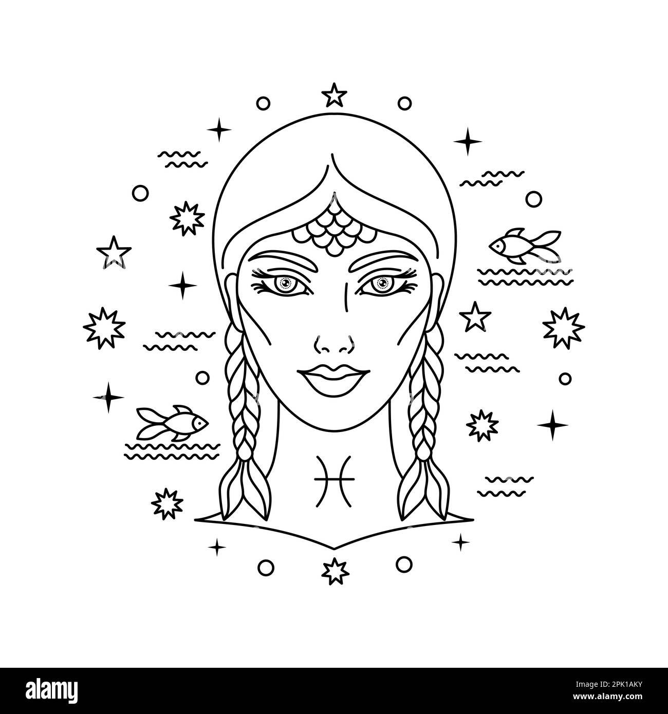 Pisces zodiac sign Stock Vector Image & Art - Alamy