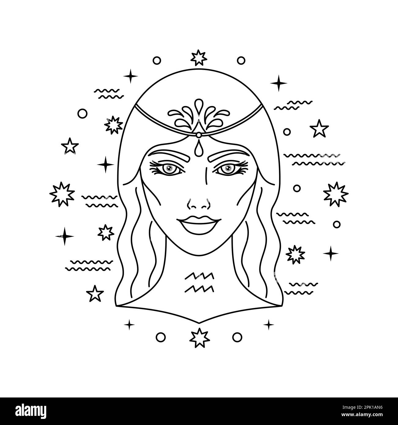 Aquarius zodiac sign Stock Vector Image & Art - Alamy