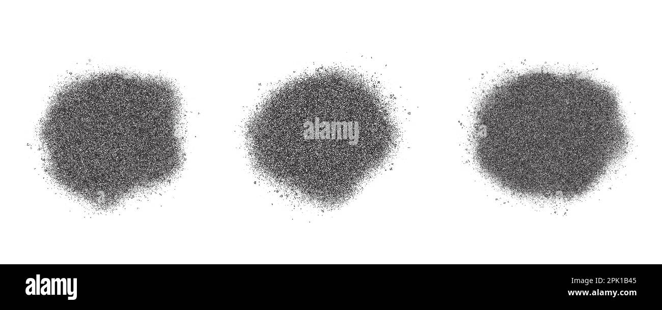 Spray paint circle stain with noise texture effect. Grainy dotted black