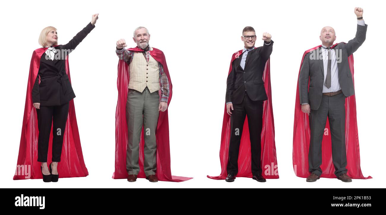 group of people in red raincoat isolated Stock Photo Alamy