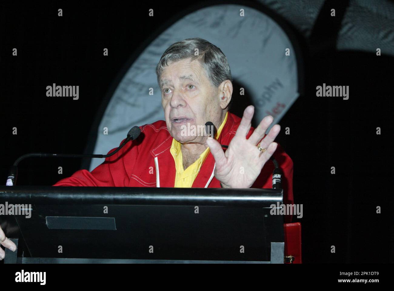 Jerry Lewis  conducts a press conference along with a meet-and-greet with families afflicted by Muscular Dystrophy ahead of his fund-raising 'Laugh For Life' comedy concert being held in Sydney on September 21st. Sydney, Australia - 16.09.09 Stock Photo