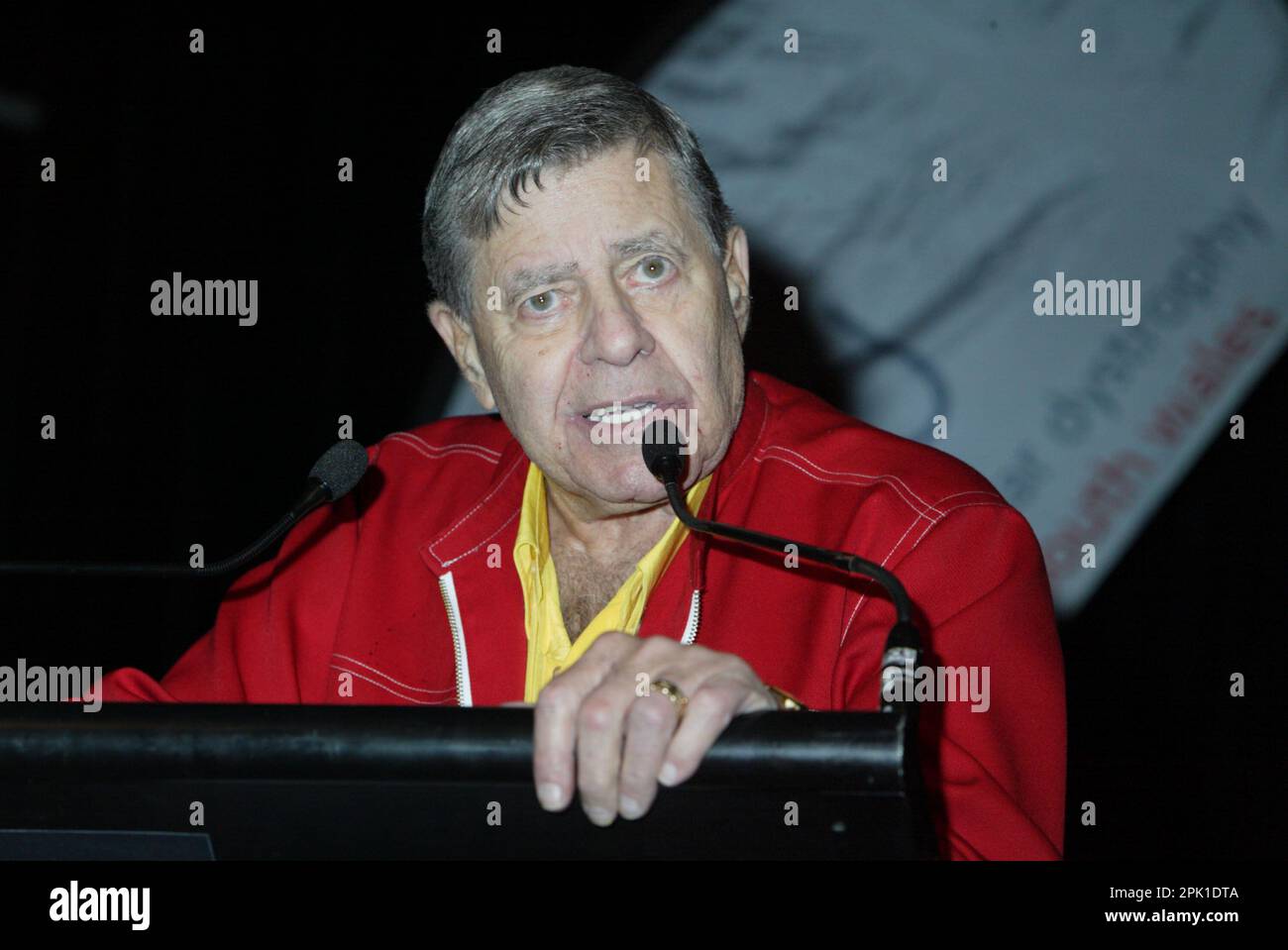 Jerry Lewis  conducts a press conference along with a meet-and-greet with families afflicted by Muscular Dystrophy ahead of his fund-raising 'Laugh For Life' comedy concert being held in Sydney on September 21st. Sydney, Australia - 16.09.09 Stock Photo