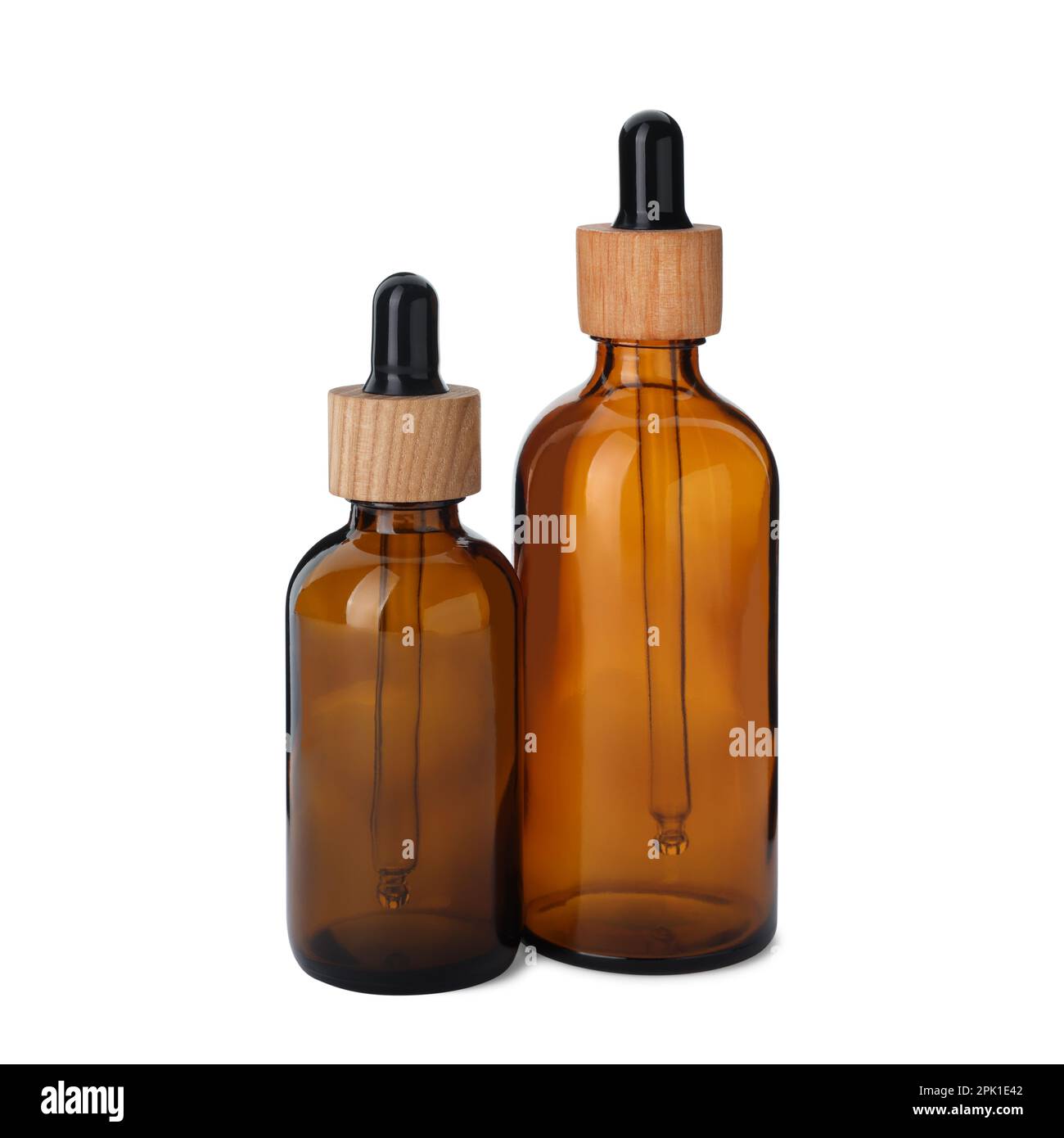 New empty glass bottles with droppers isolated on white Stock Photo Alamy
